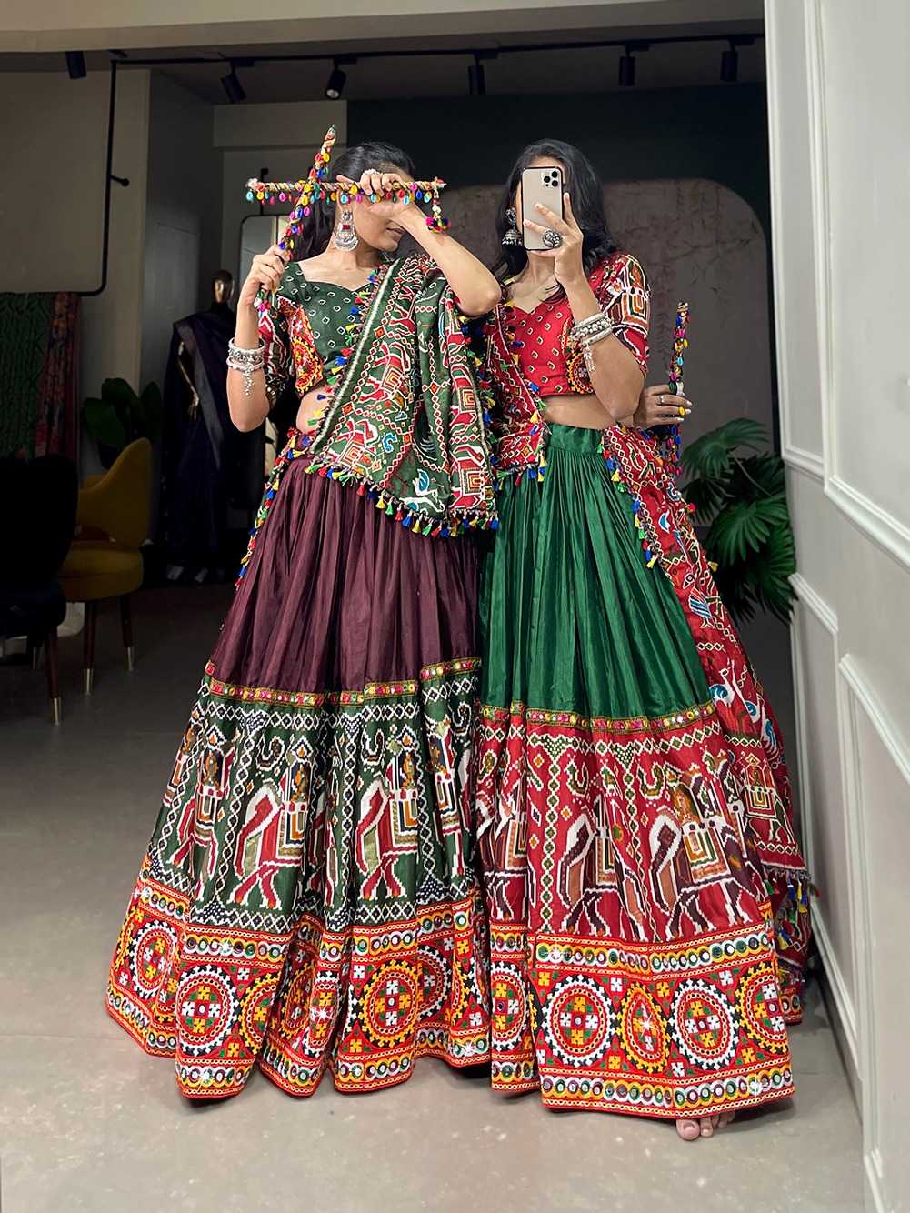 pr lnb1629 navratri new indian bollywood special full stitch dola silk lehenga with blouse