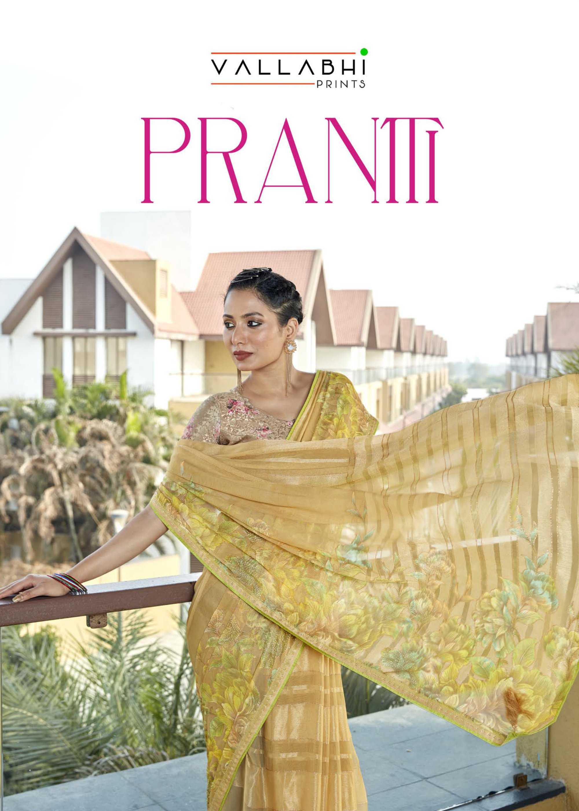 praniti by vallabhi prints beautiful look daily wear fancy georgette saree