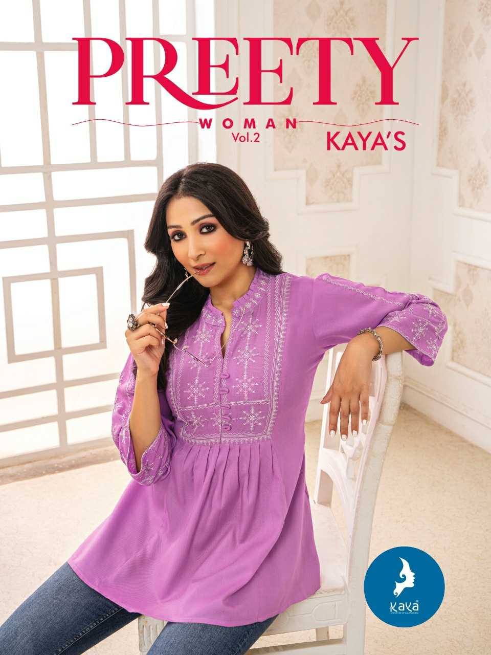 kaya presents pretty women vol 2 full stitch beautiful design big size short top wholesaler 