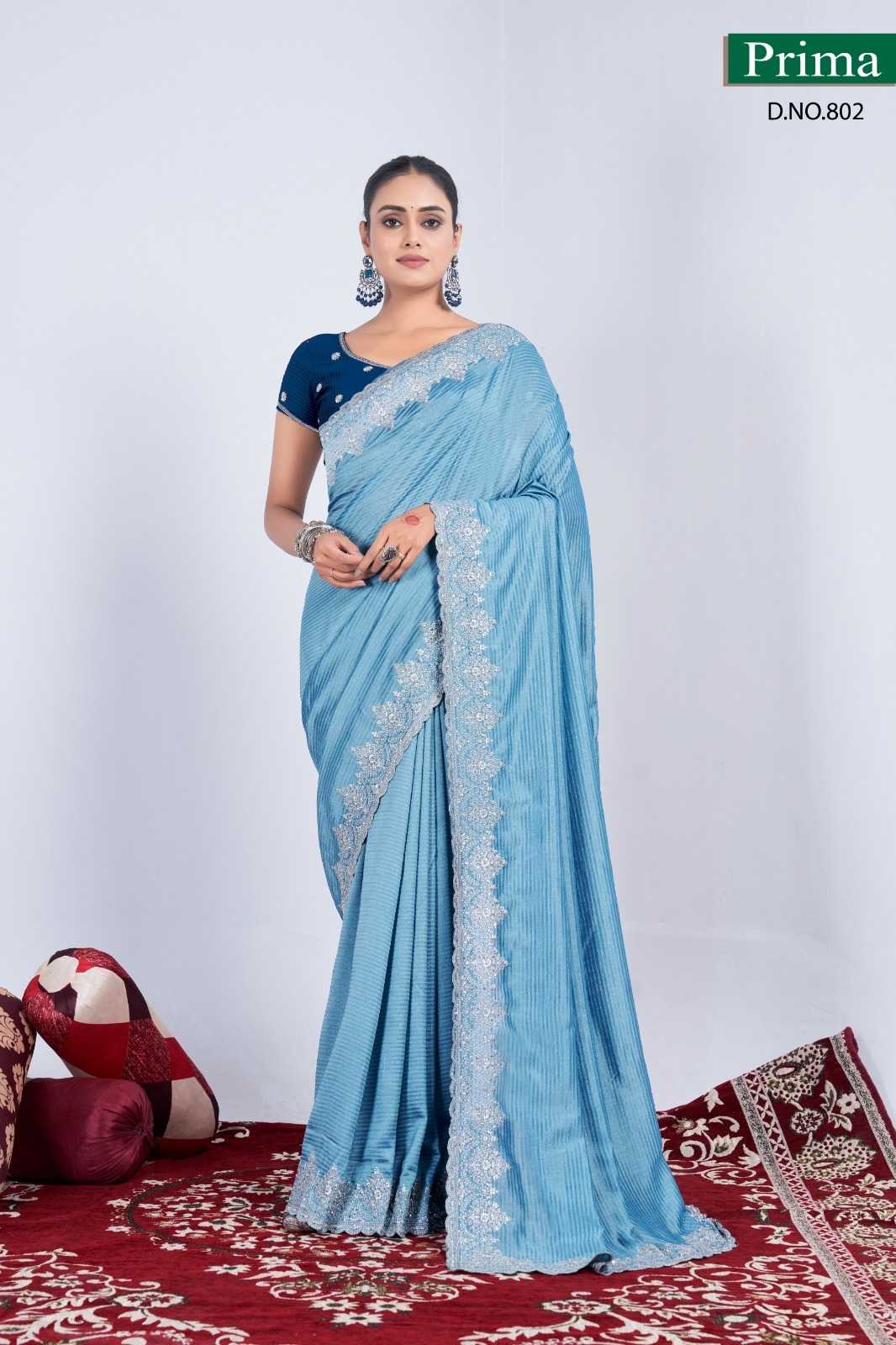 801 to 804 by prima black rangoli weaving pattern new trendy stylish saree with blouse 