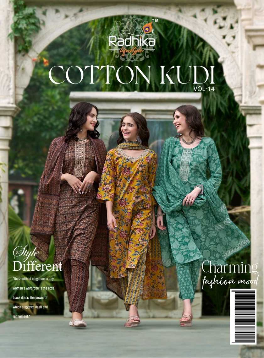 cotton kudi 14 by radhika exclusive design readymade casual wear big size salwar kameez 