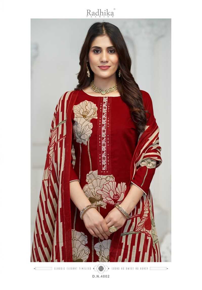 flower valley by radhika cotton print modern pakistani neck embroidery salwar suit 