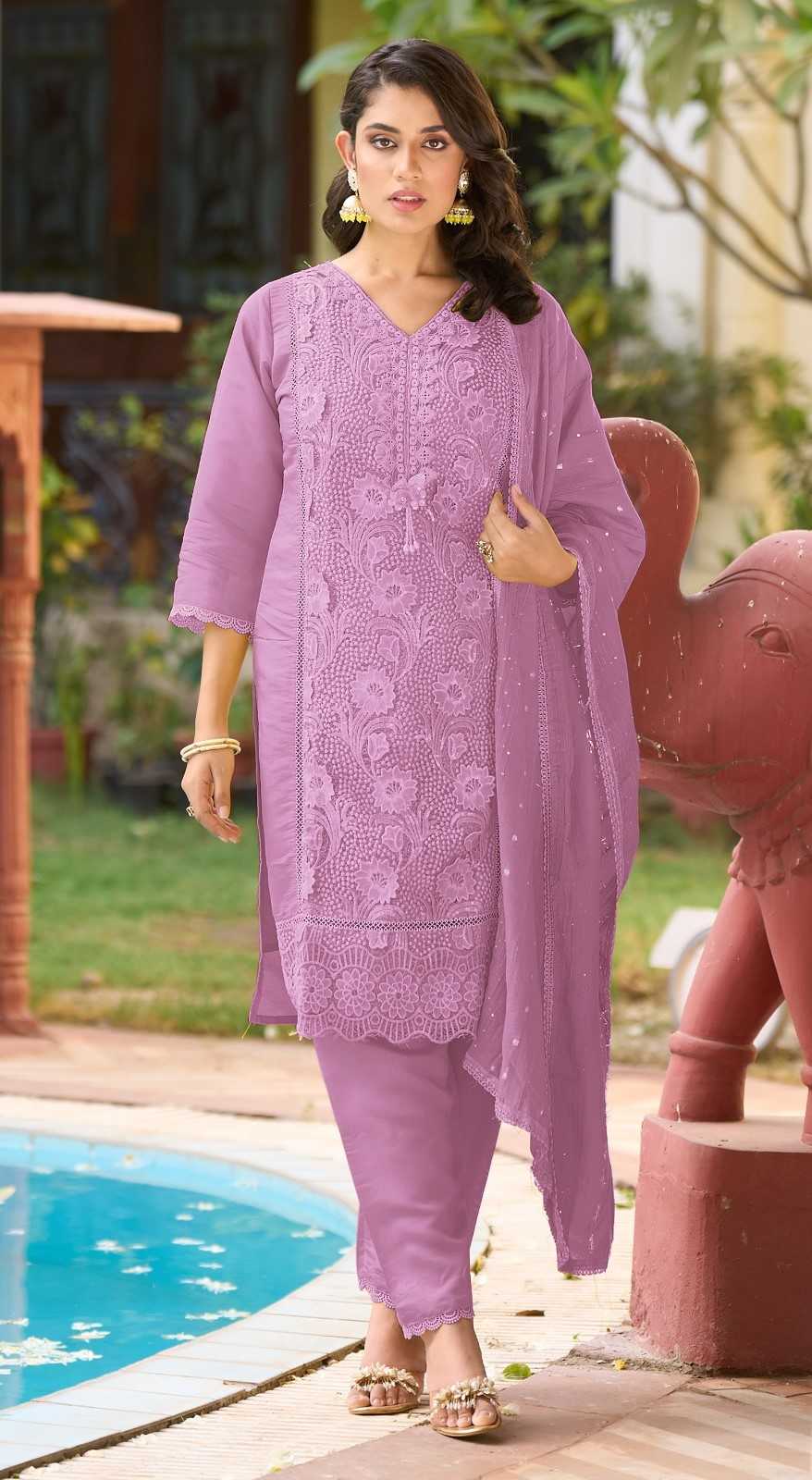 1176 by ramsha new launch roman silk modern pakistani full stitch handwork 3pcs dress