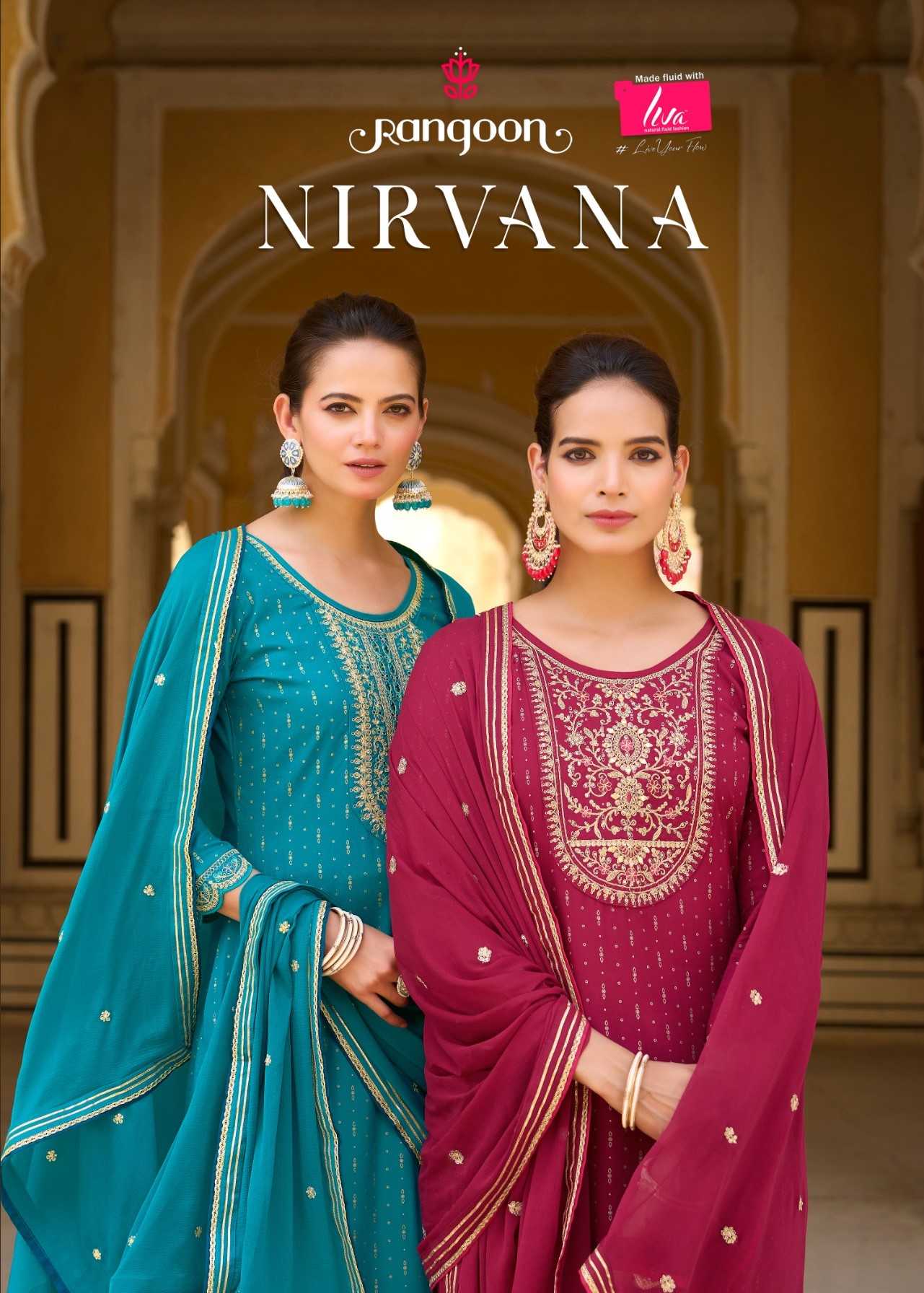 nirvana by rangoon beautiful design rayon khatli work full stitch salwar kameez