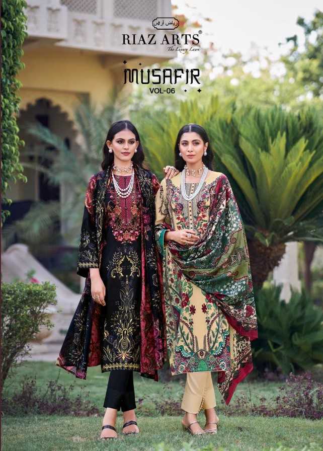 musafir vol 6 by riaz arts fancy lawn modern pakistani embroidery work salwar kameez