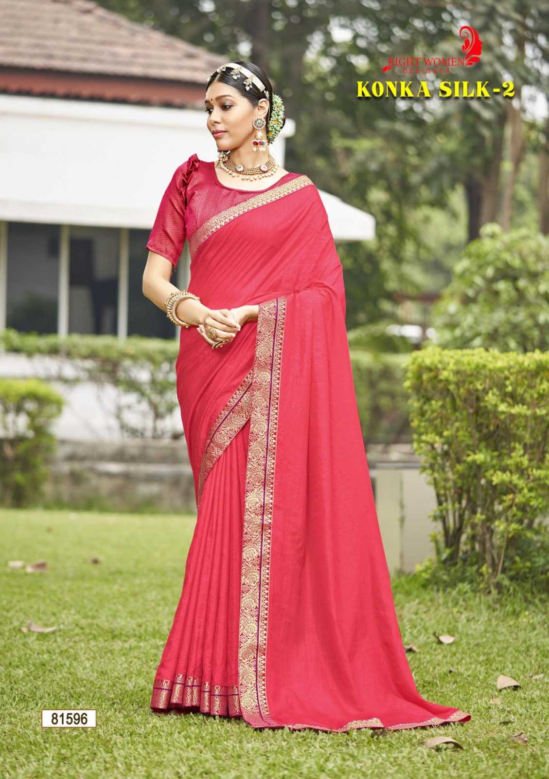 konka silk vol 2 by right women designer 81591-81594 regular wear vichitra saree 