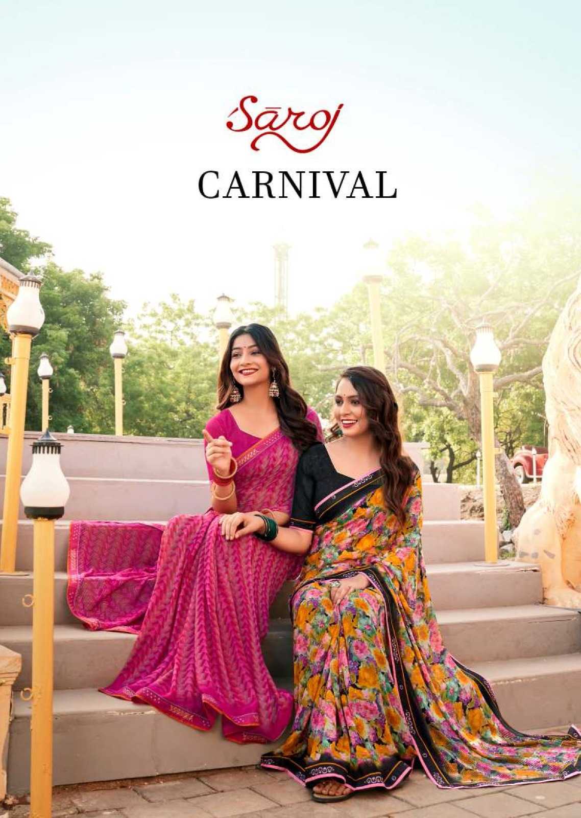 carnival by saroj 1001-1007 series heavy weightless digital print classy look saree with blouse 