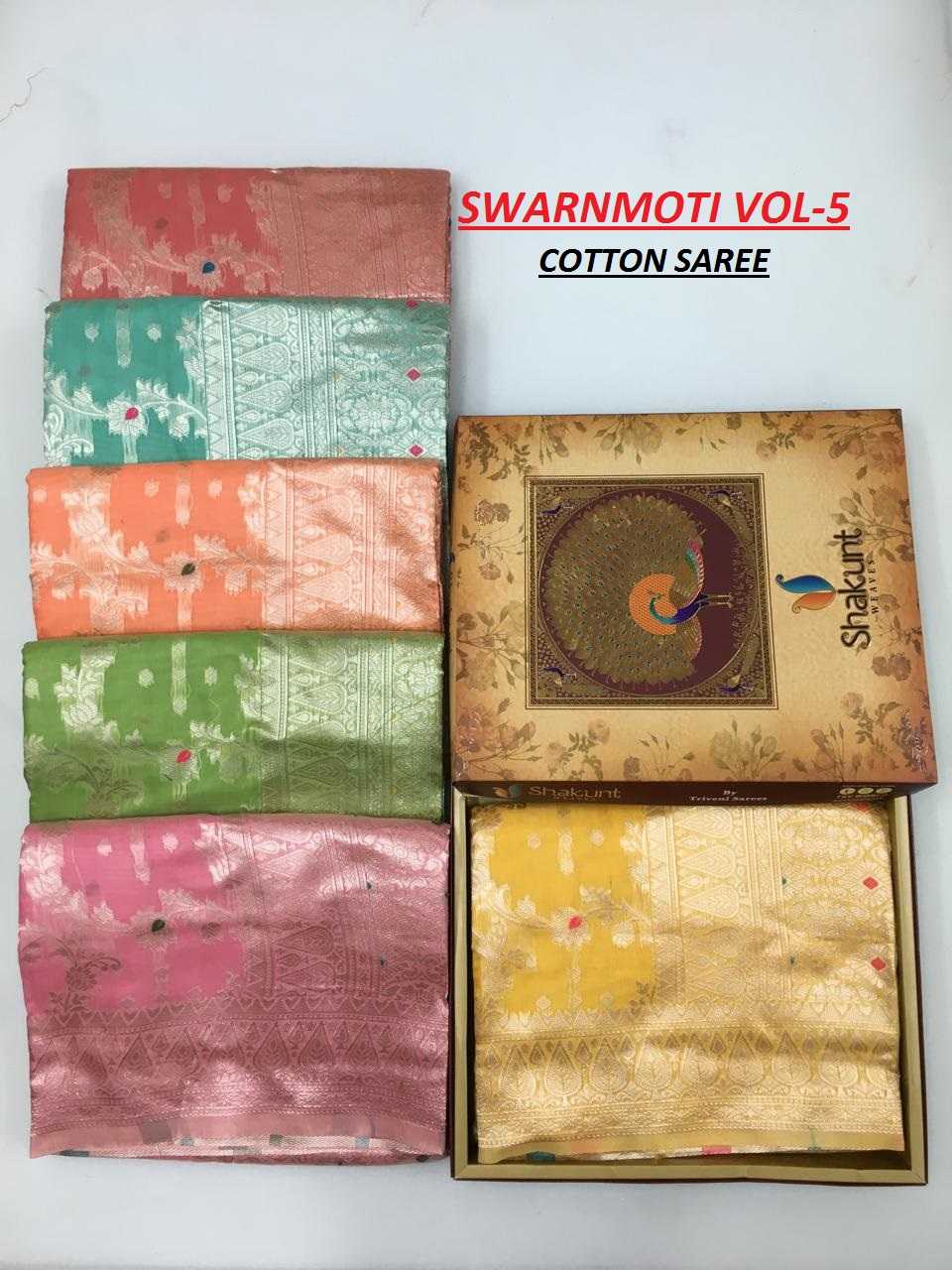 swarn moti vol 5 by shakunt fancy cotton comfortable stylish saree wholesaler 