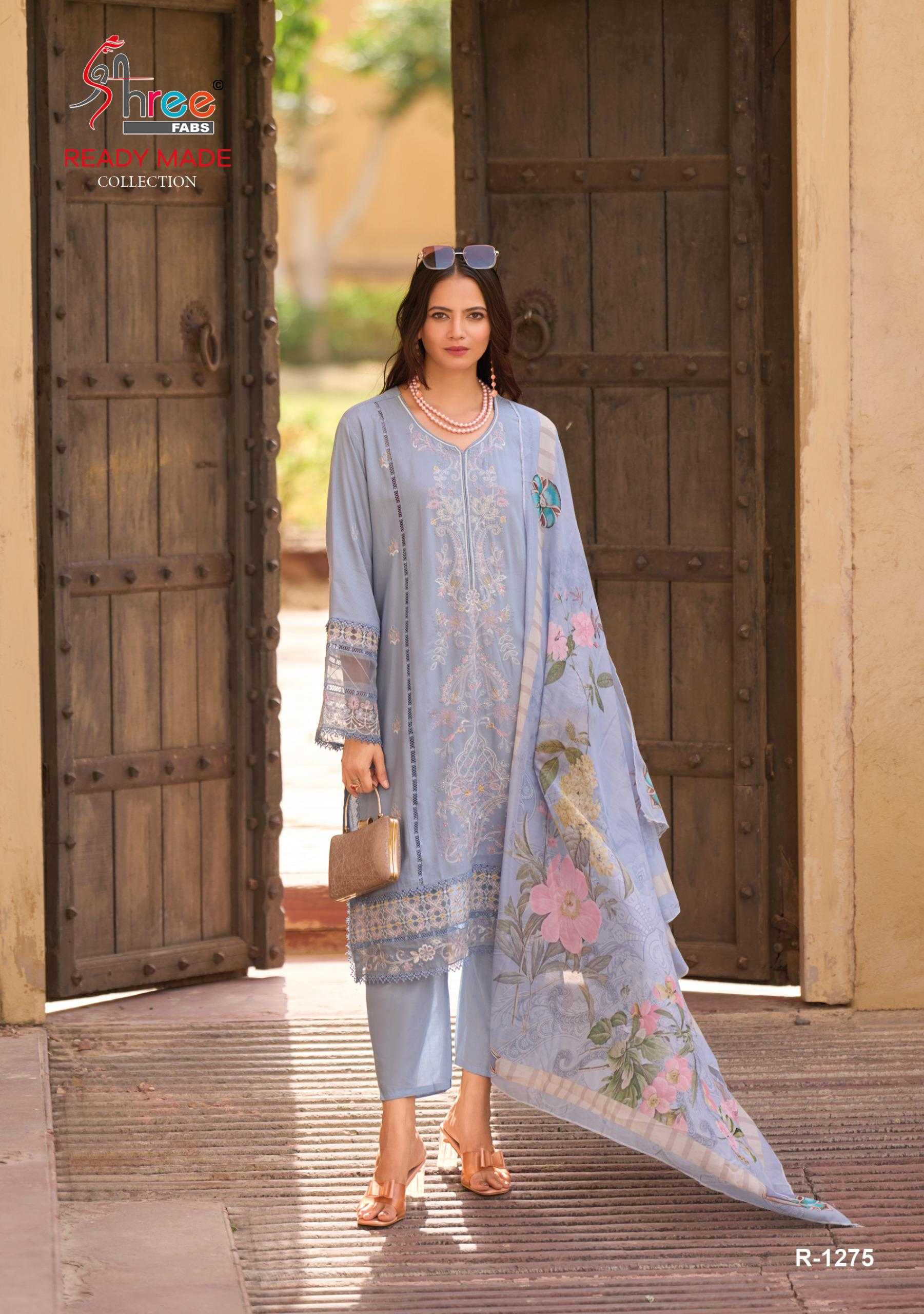 1273 by shree fabs fully stitch cotton fashionable design pakistani kurti pant with dupatta 