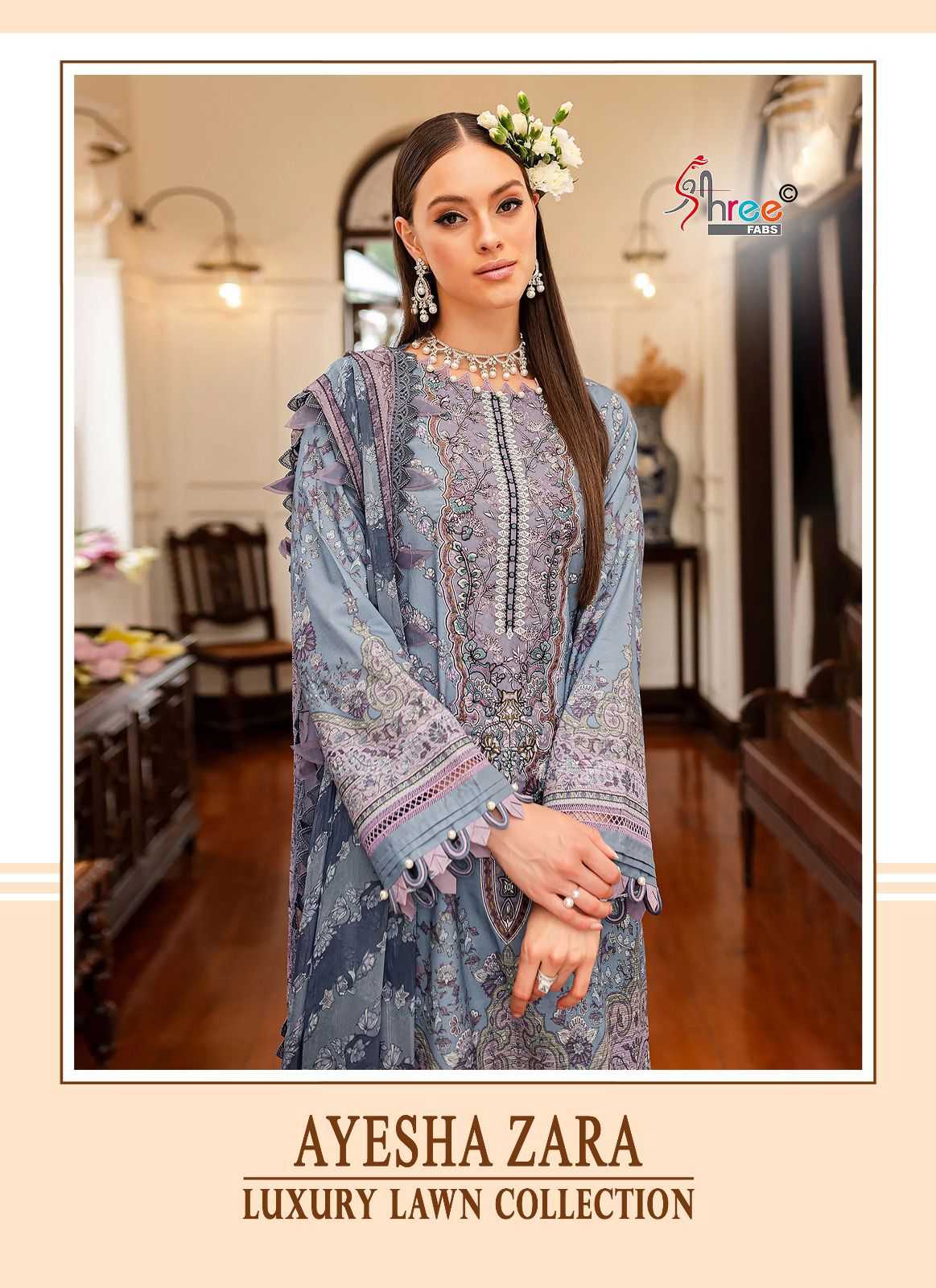 shree fabs ayesha zara luxury lawn ethnic style pakistani cotton print salwar suit material