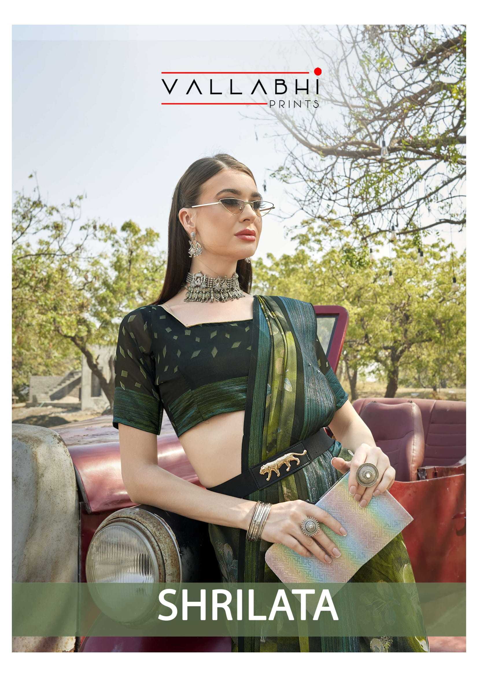 vallabhi prints shrilata new design fancy georgette saree with blouse 