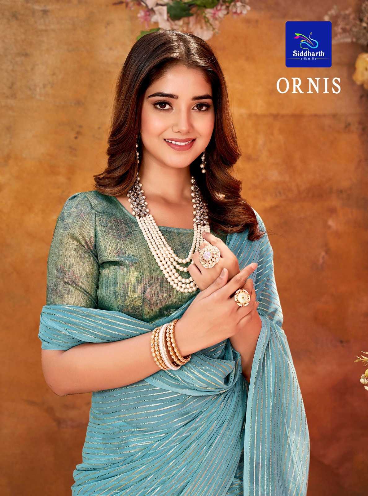 ornis by siddharth silk mills 1001-1006 series designer casual wear saree 