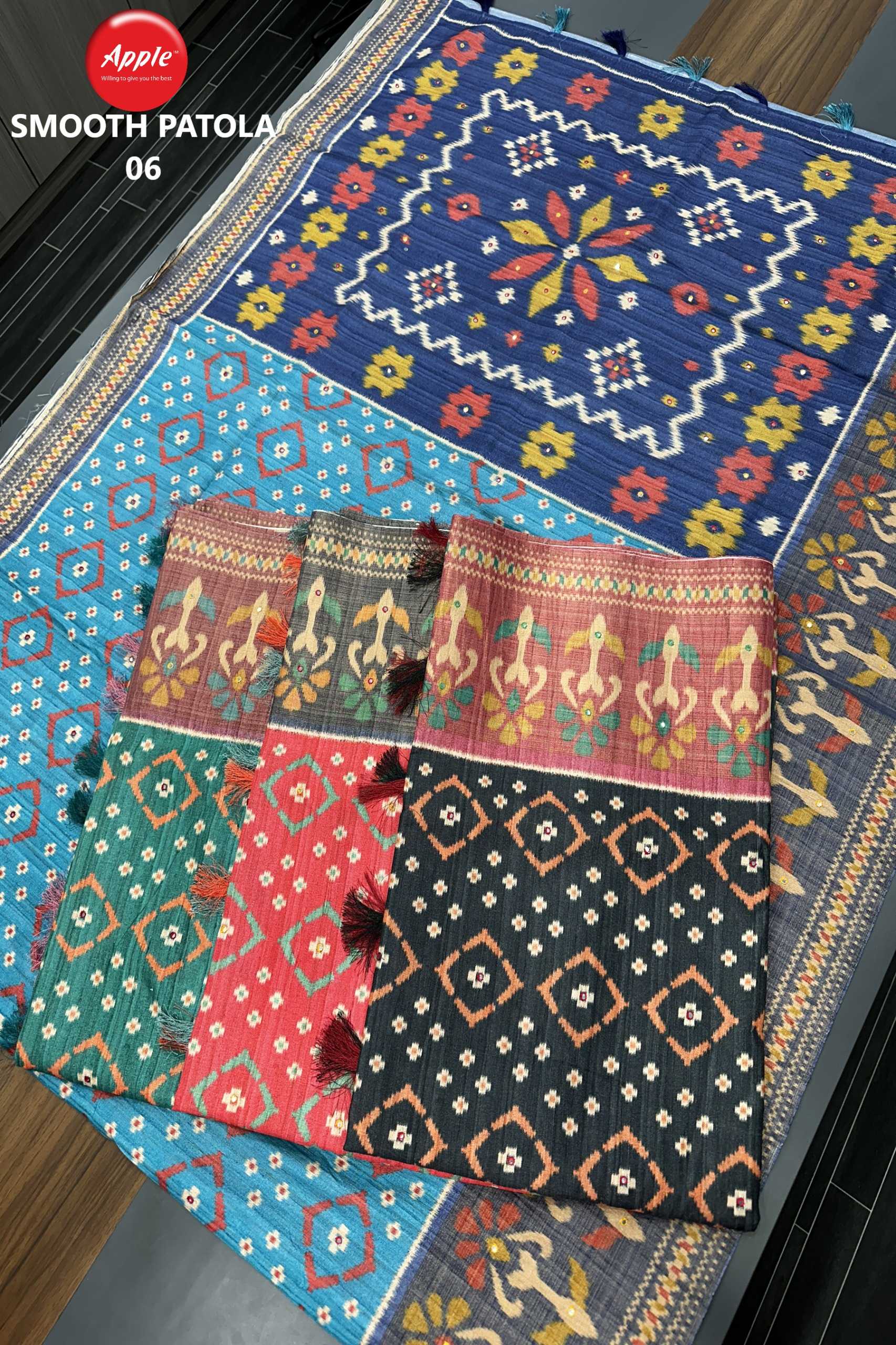 apple smooth patola vol 6 fancy art tusser casual wear saree with blouse exports 