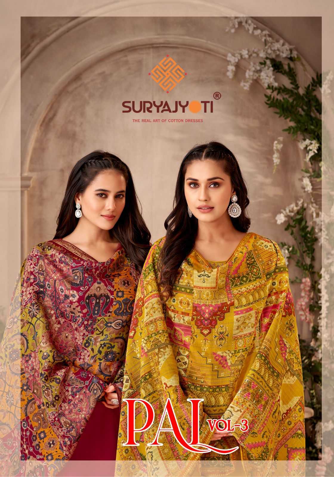 pal vol 3 by suryajyoti new trendy jaam satin embroidery work salwar suit exports