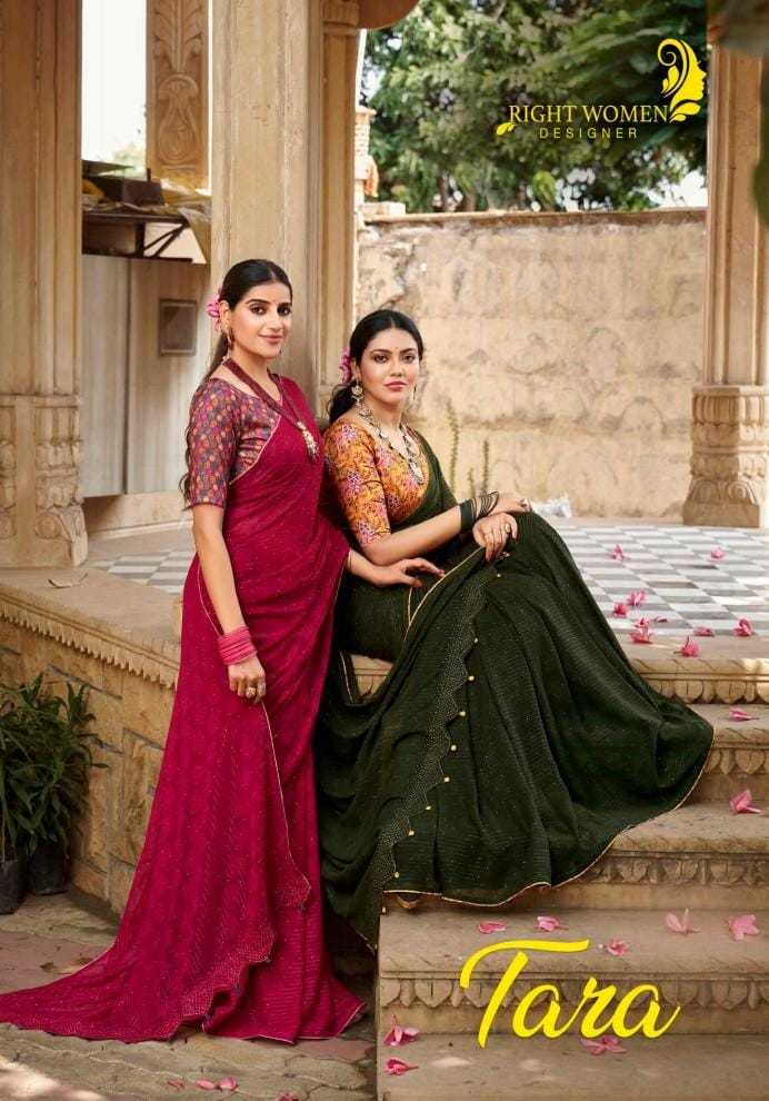 right women designer tara elegant georgette sarees with blouse