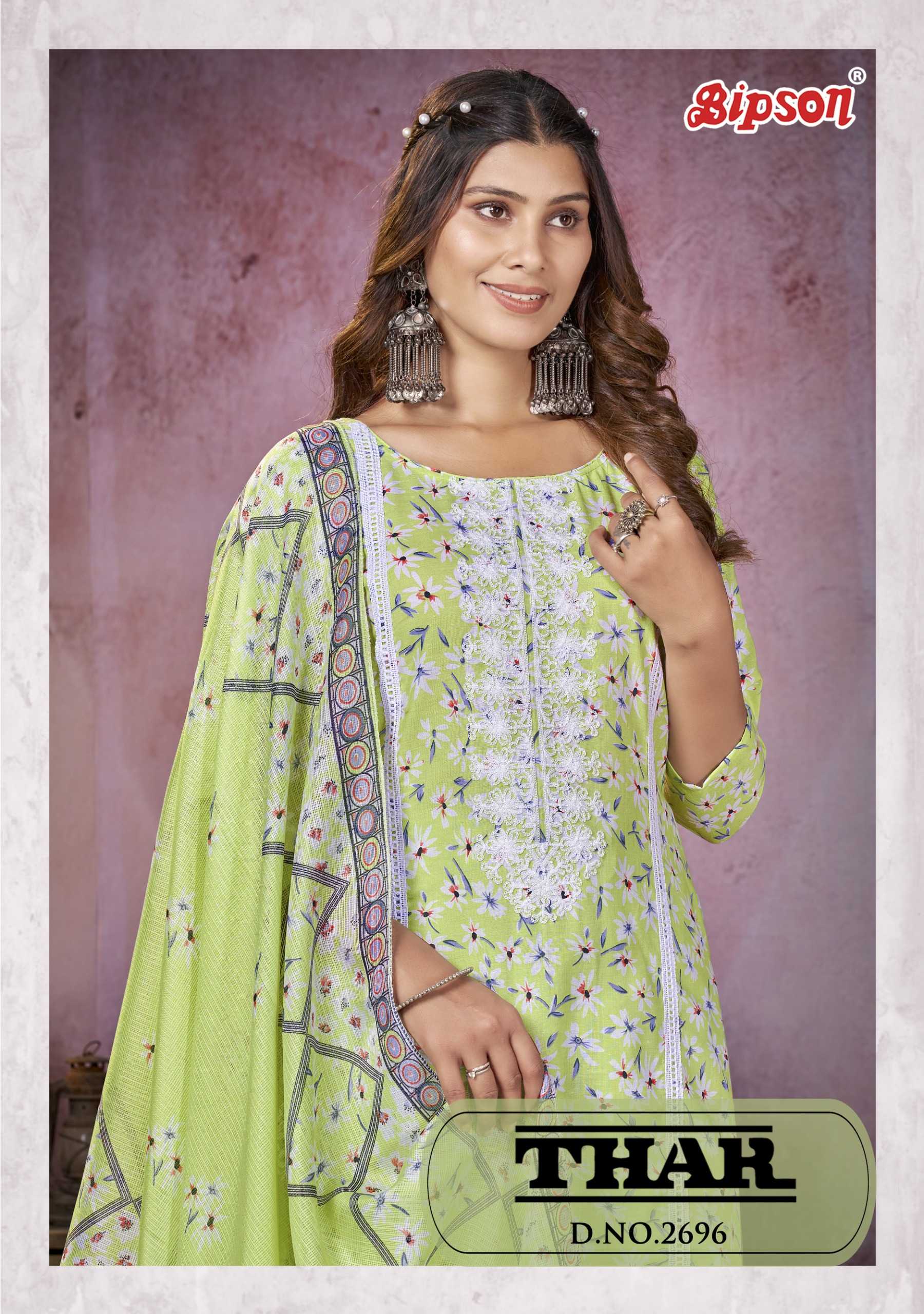 bipson prints thar 2696 latest cotton adorable print 3pcs dress material