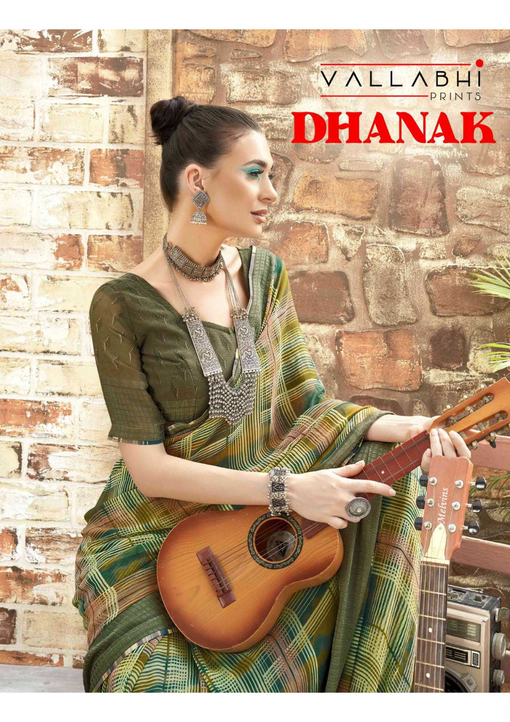 vallabhi prints dhanak elegant style georgette saree wholesaler 