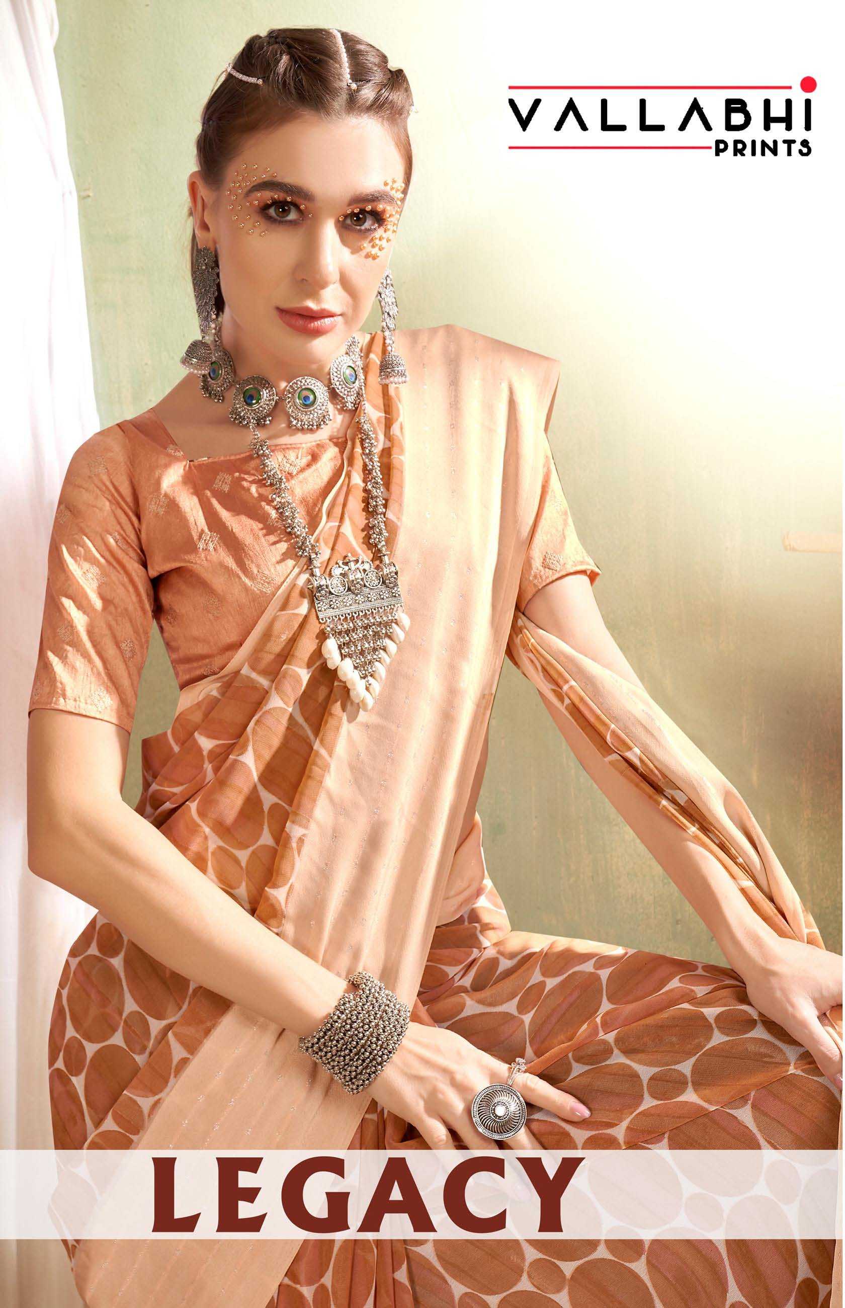 legacy by vallabhi prints 23131-23136 series traditional design comfy wear georgette saree