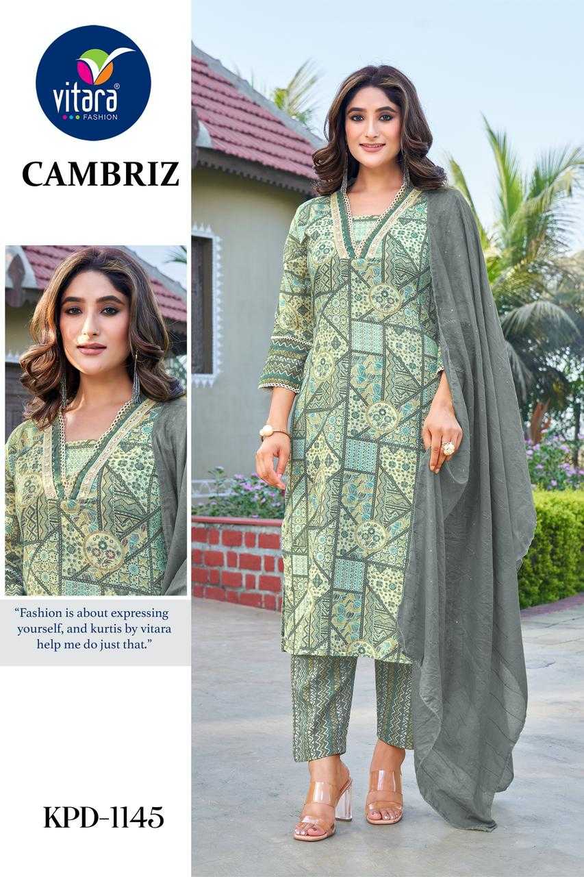 CAMBRIZ BY VITARA FASHION COTTON READYMADE BOLLYWOOD COMBO SET SALWAR KAMEEZ 