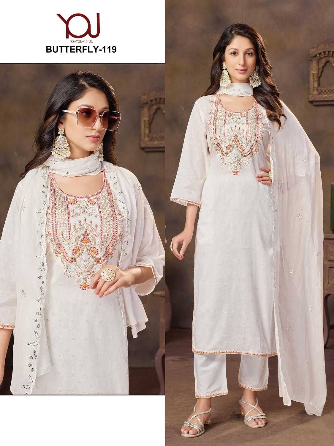 butterfly by wanna full stitch rayon butti big size classic look combo set top pant with dupatta