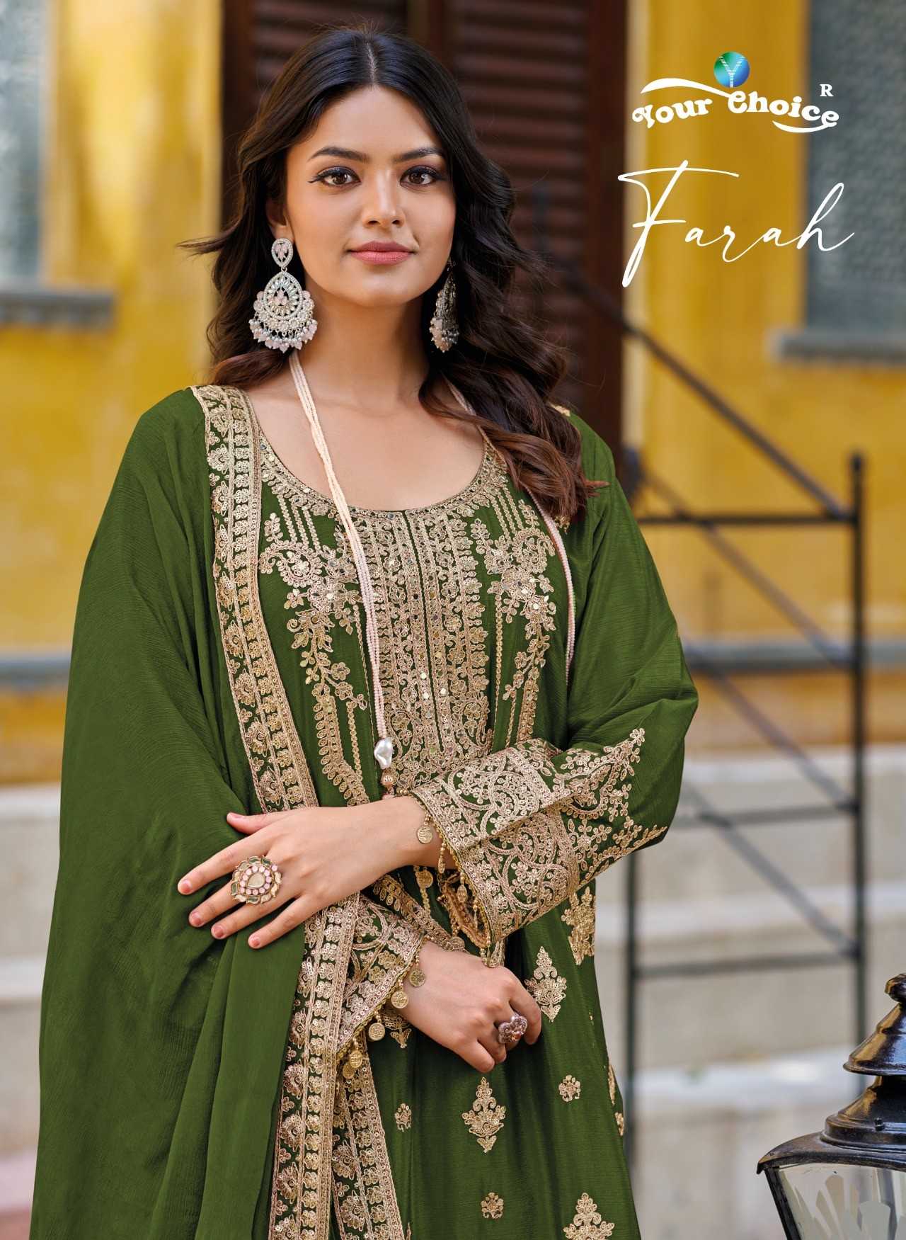 your choice farah readymade chinon newest design occasion wear pakiatani salwar kameez 