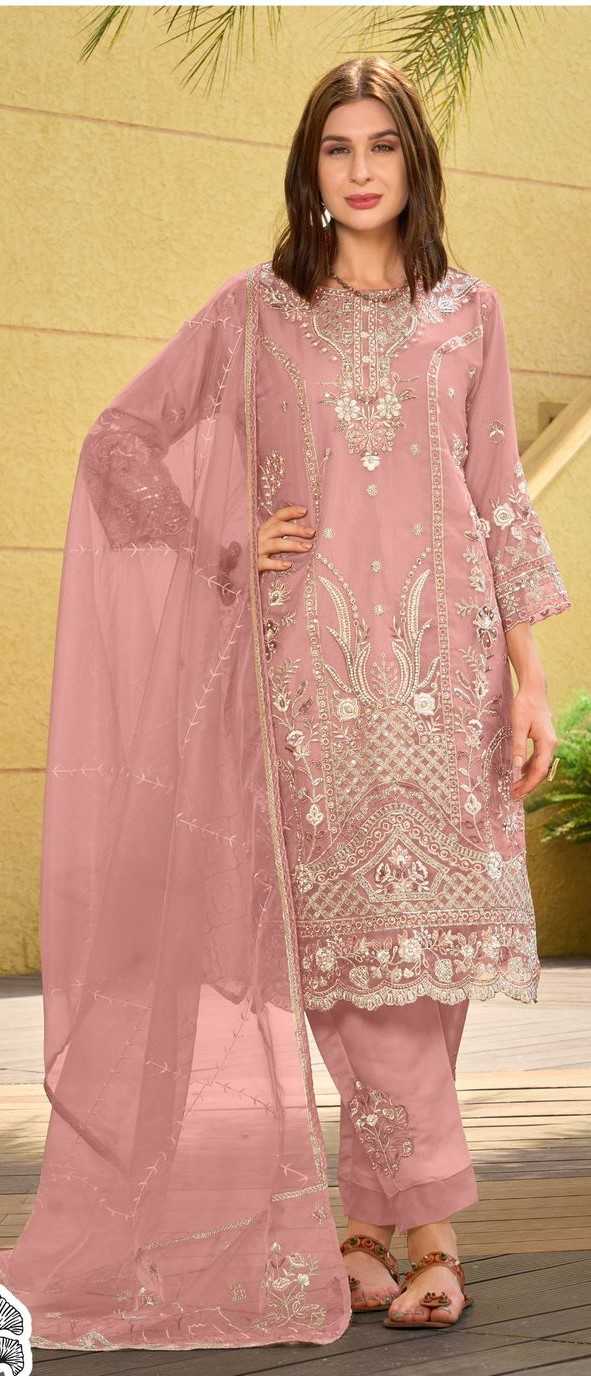 zaha10340 fancy orangza with heavy embroidered full stitch ethnic style pakistani salwar kameez