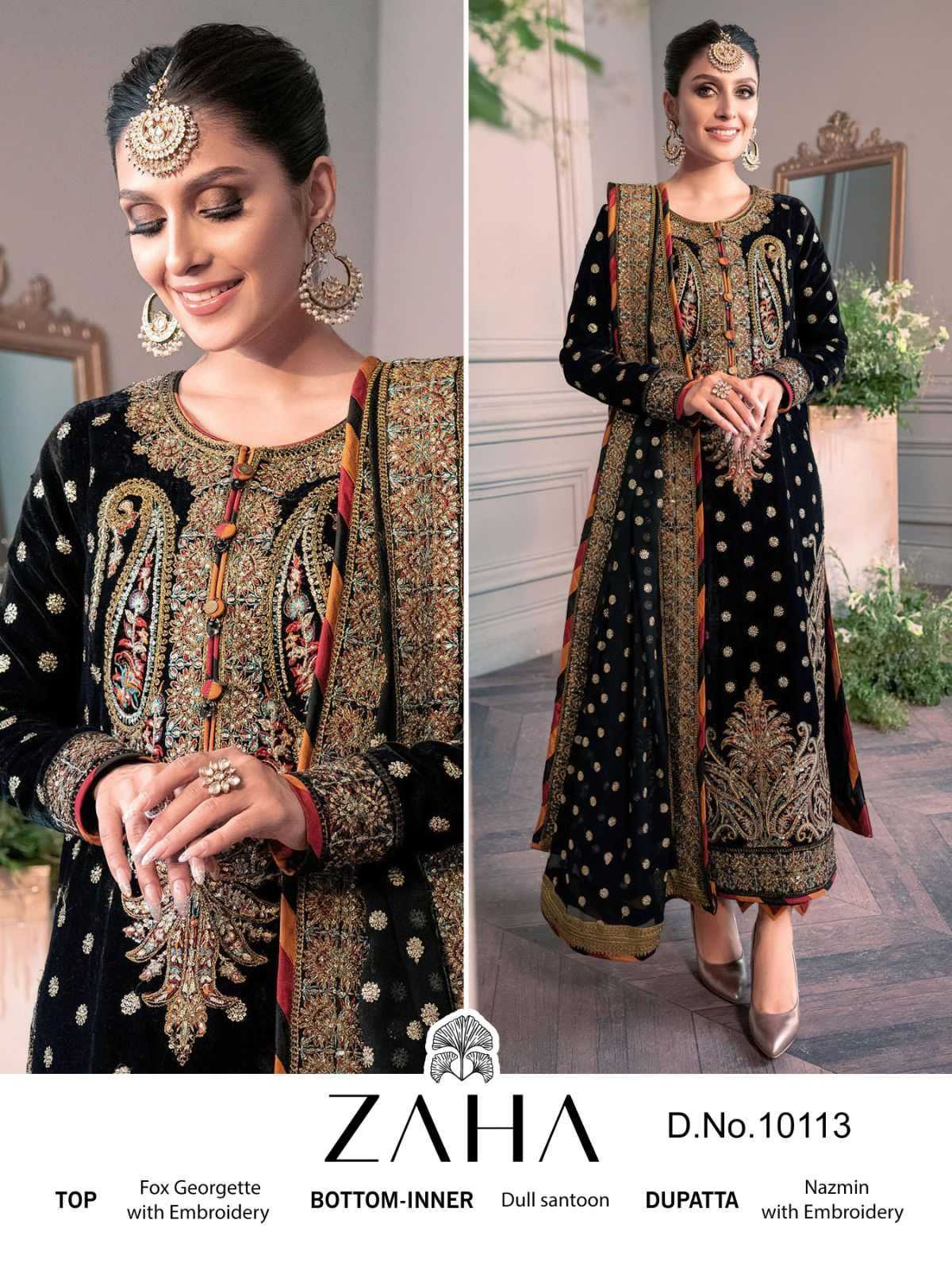 zaha 10113 elegance style georgette single pakistani salwar kameez exports