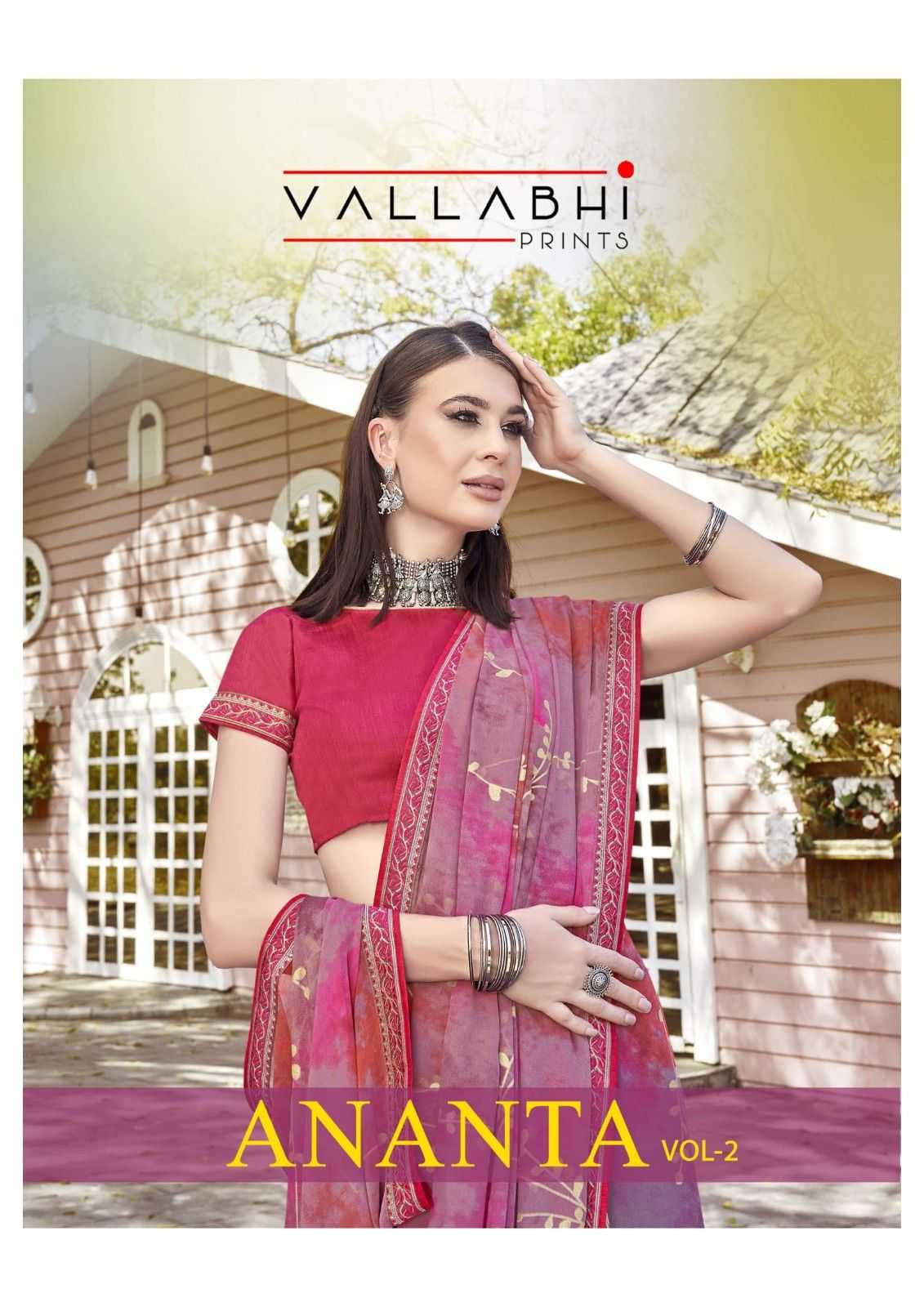 vallabhi prints ananta vol 2 georgette pattern fancy printed saree 
