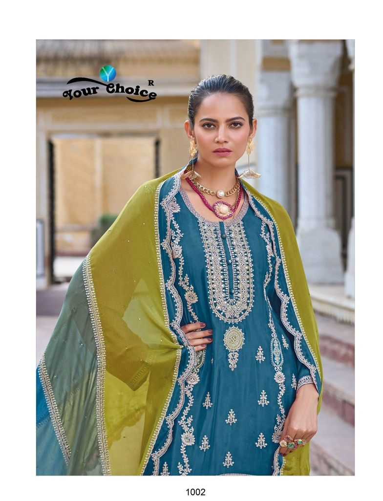 your choice aroma chinon premium designer kurti sharara with dupatta exports 