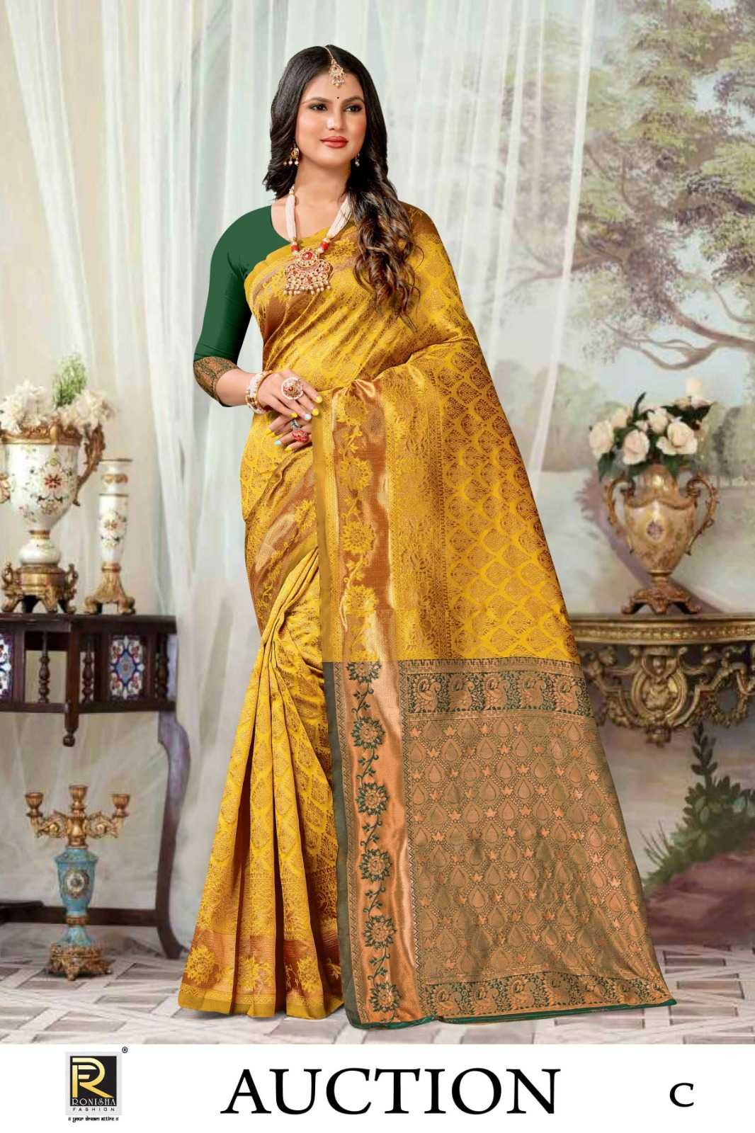 RANJNA SAREE AUCTION BANARASI SILK PREMIUM FABRICS  EXCLUSIVE SAREE COLLECTION 