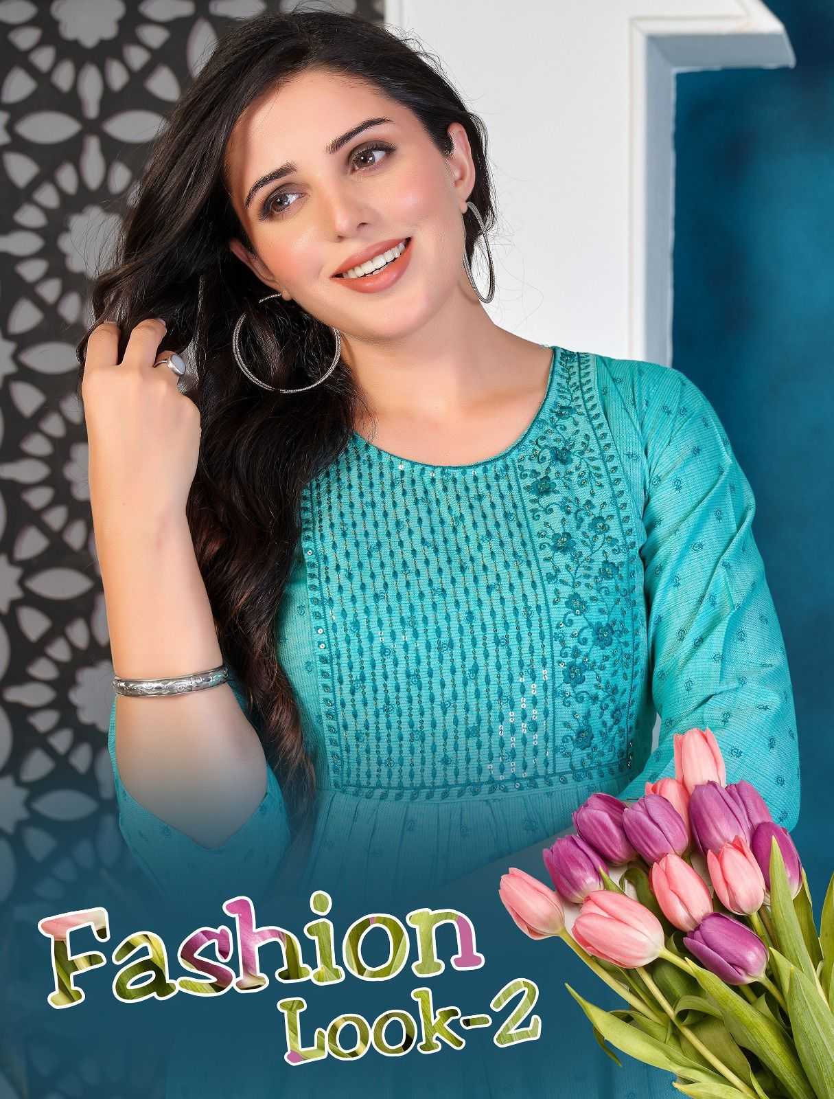 BEAUTY FASHION LOOK VOL.2 Two Tone Rayon Foil  Print KURTI CATALOG