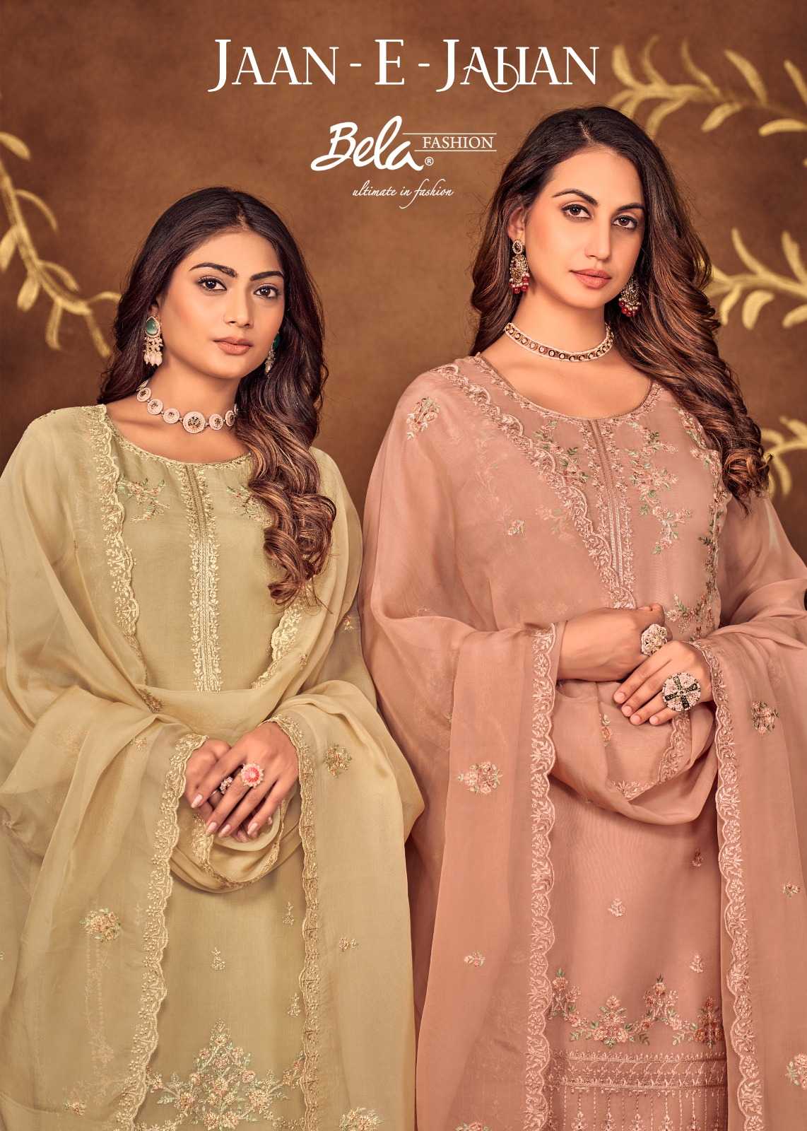 jaan e jahan by bela fashionable organza unstitch salwar kameez 