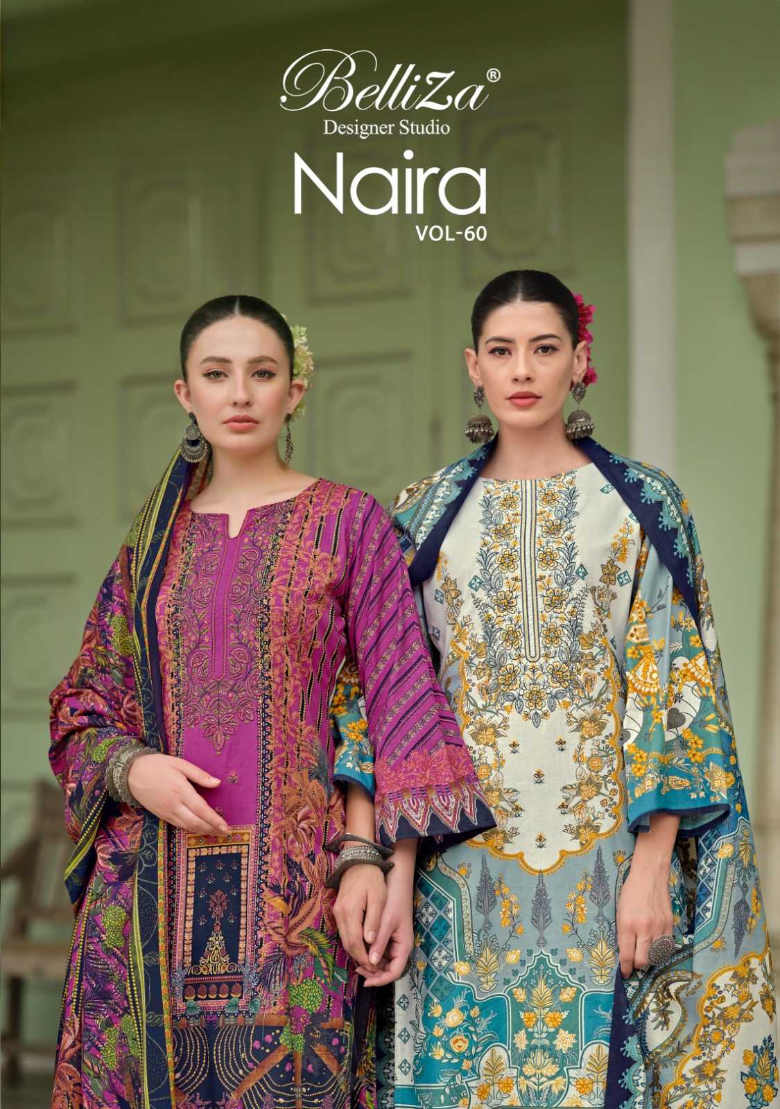 naira vol 60 by belliza designer fancy cotton digital prints 3pcs dress