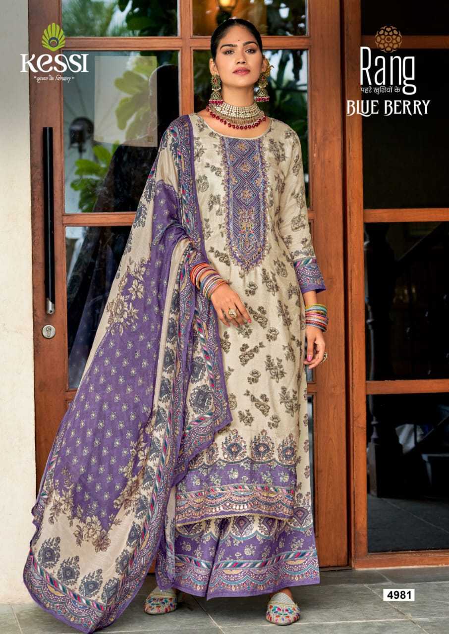 rang blue berry digital print swarovski diamonds work pakistani salwar suit 