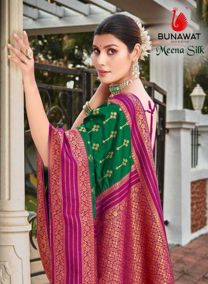 MEENA SILK BY BUNAWAT ZARI WEAVING SILK SARIS WHOLSALER