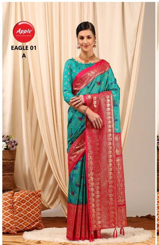 apple eagle vol 1 most beautiful dolphin silk saree with blouse 