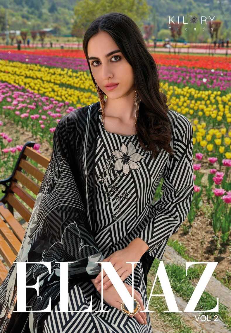 kilory trendz launch elnaz vol 2 lawn amazing work printed dress material