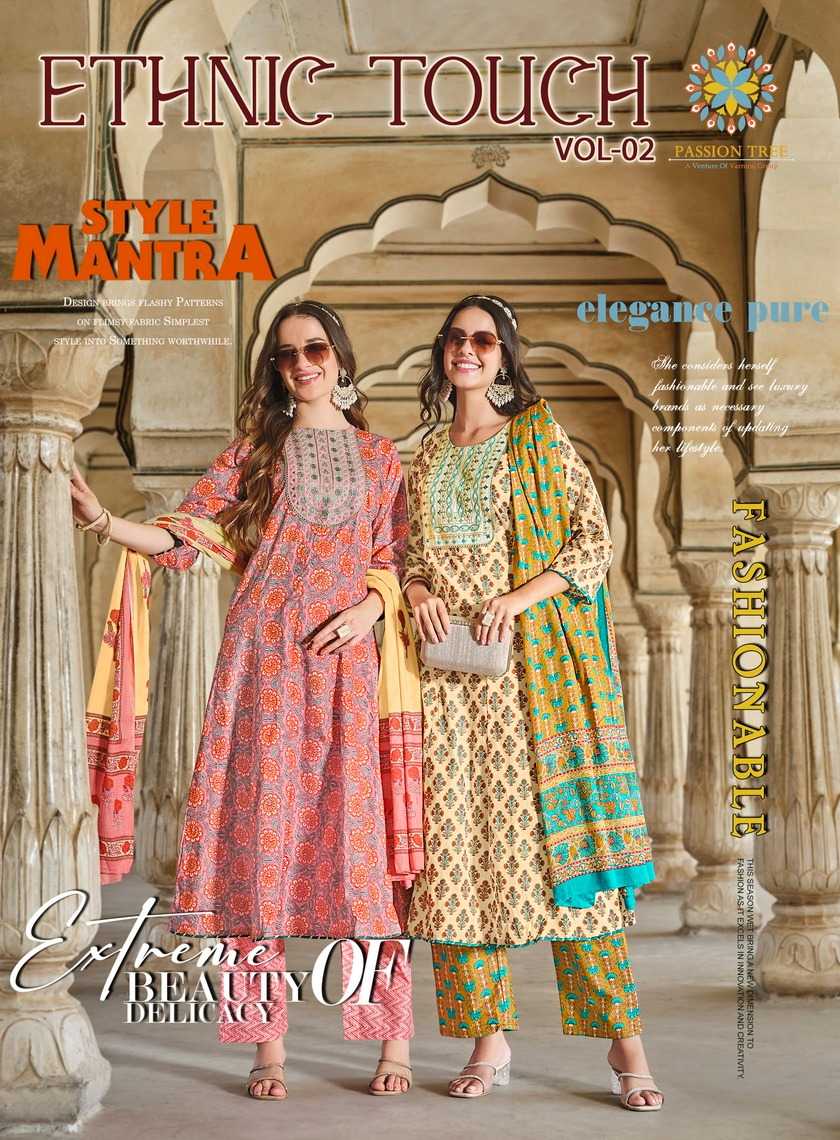 passion tree ethnic touch vol 2 anarkali stylish look cotton readymade big size salwar suit