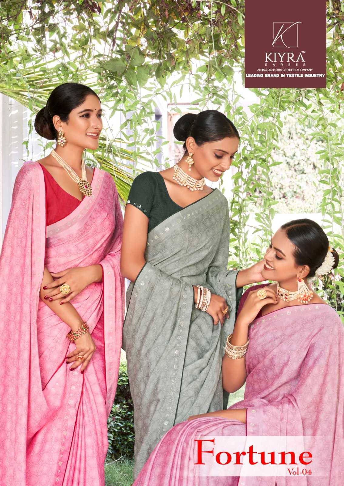 kiyra saree fortune vol 4 fancy chiffon brasso saree with blouse