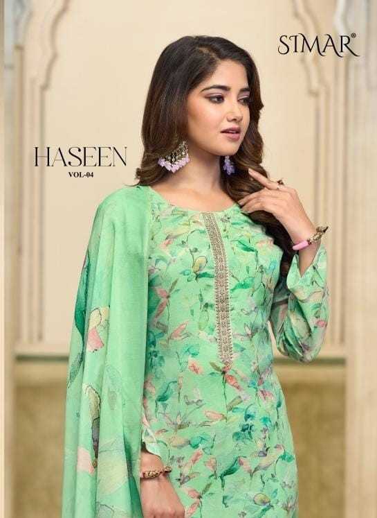 haseen vol 4 by glossy muslin print exclusive design salwar kameez 
