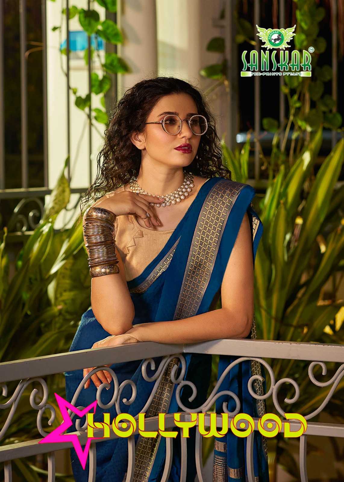 sanskar tex prints hollywood traditional wear weaving saree exports 