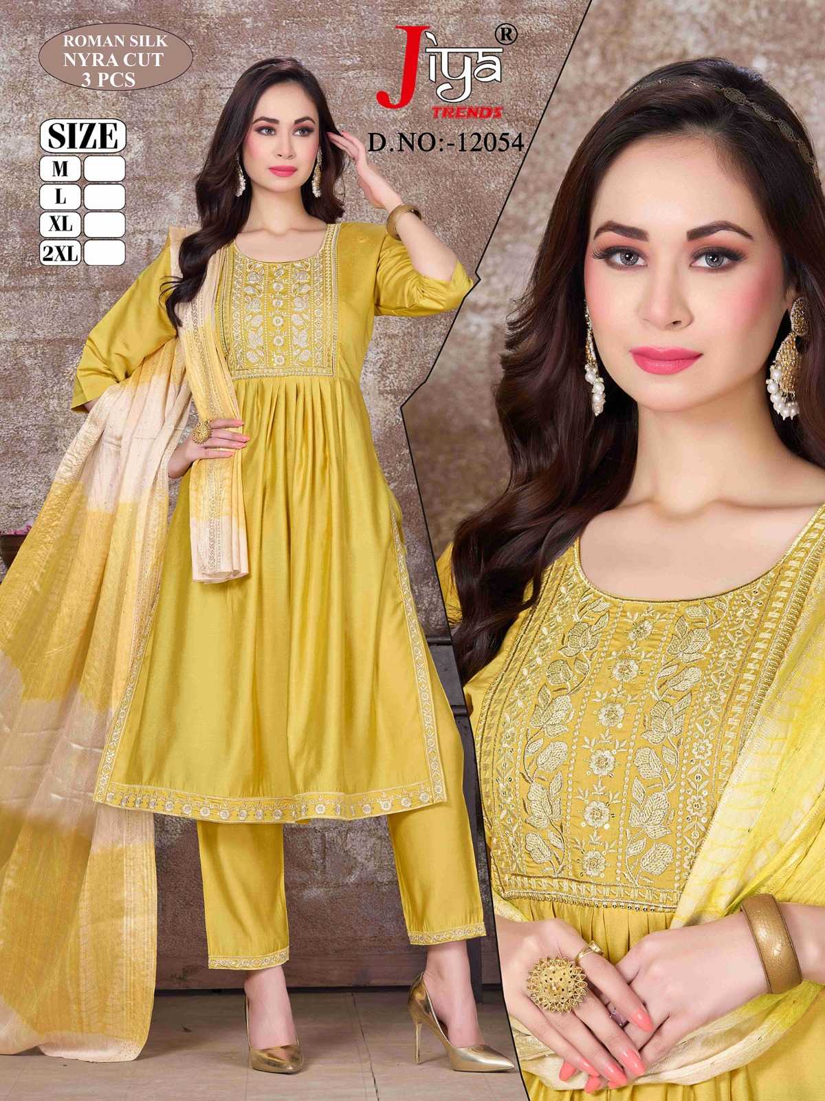 jiya trends launch nyraa cut roman readymade fancy combo set salwar suit 