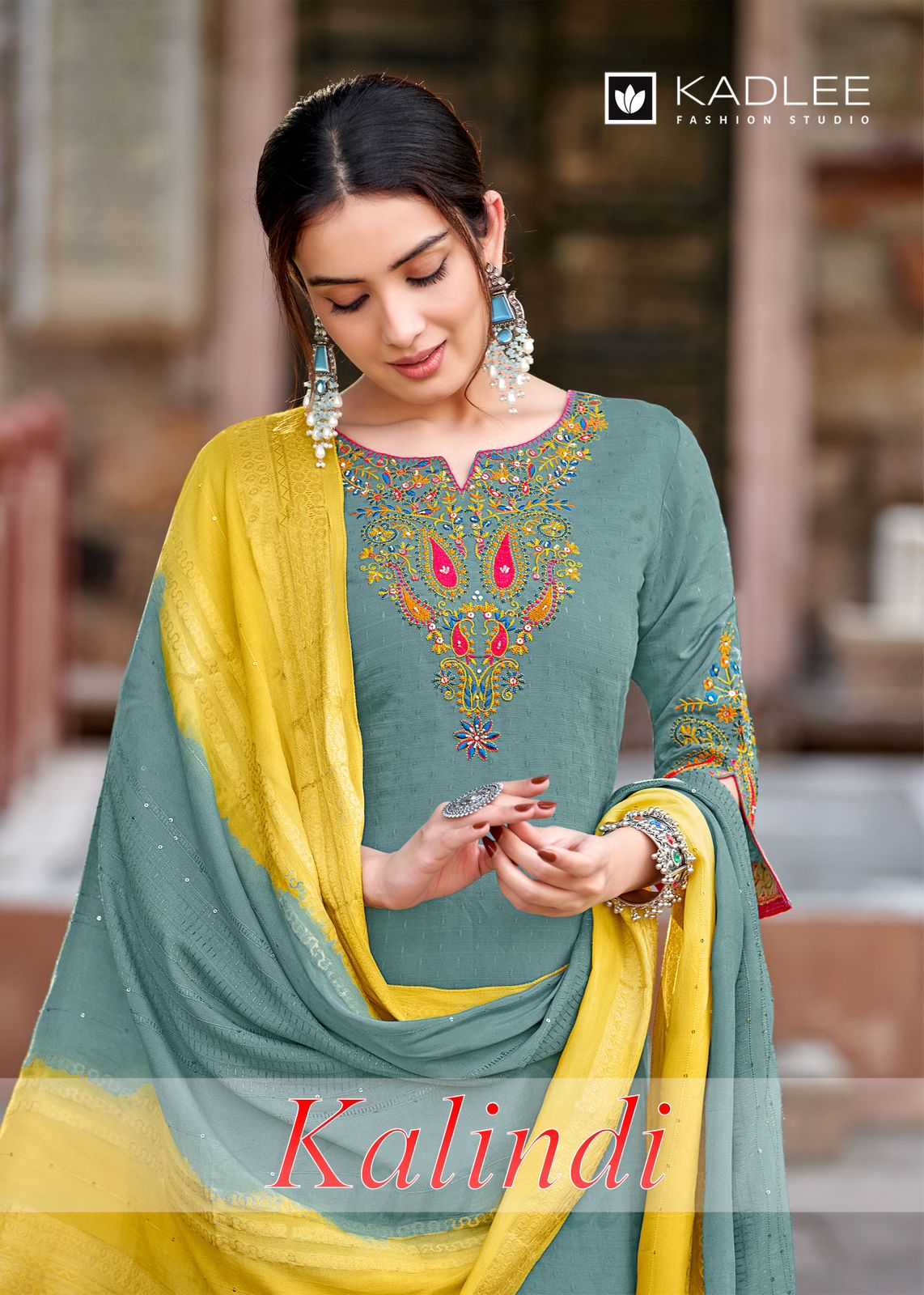 kalindi by kadlee viscose full stitch weaving design classic salwar suit 