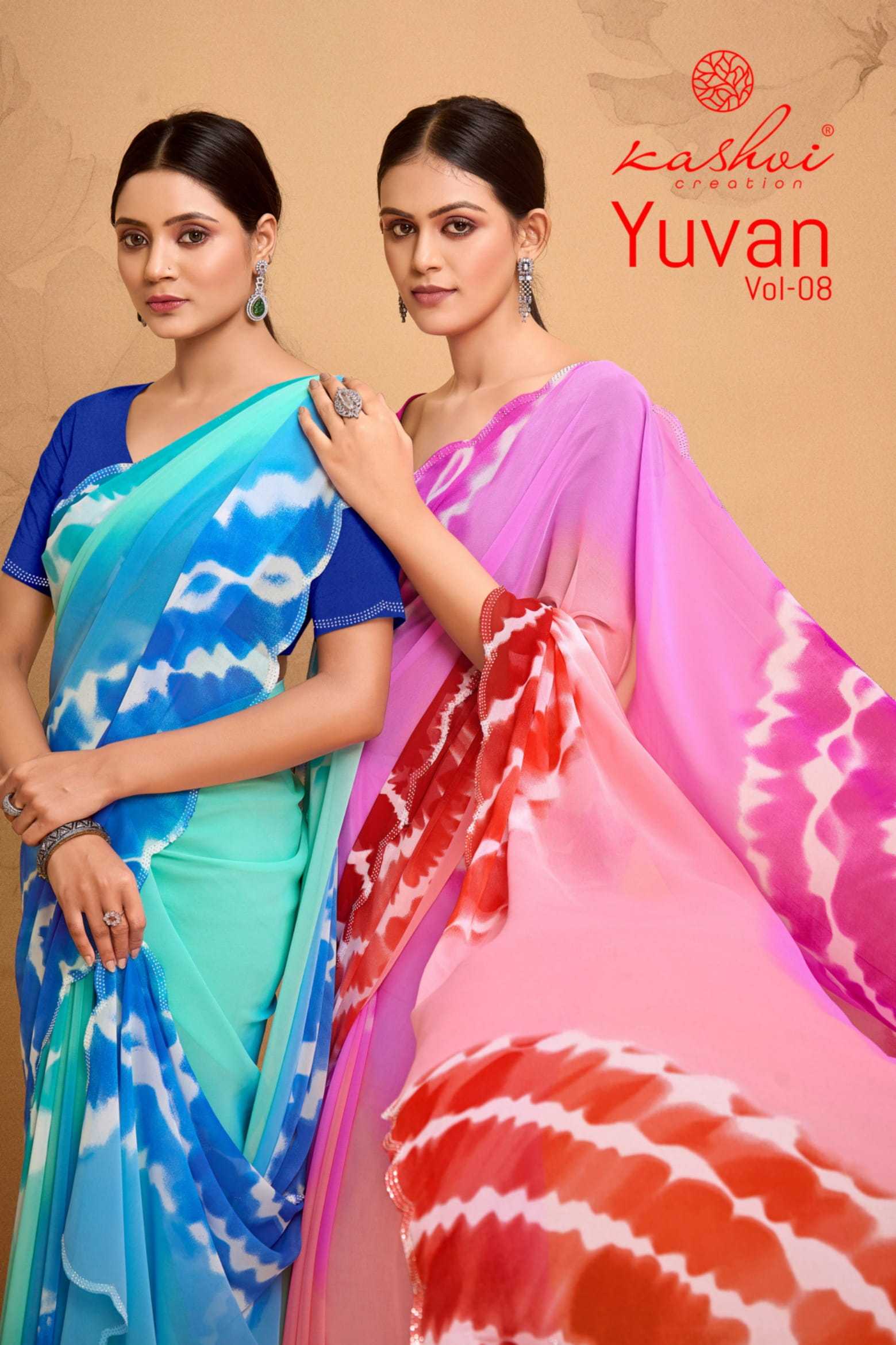 yuvan vol 8 by kashvi creation pretty look saree with blouse