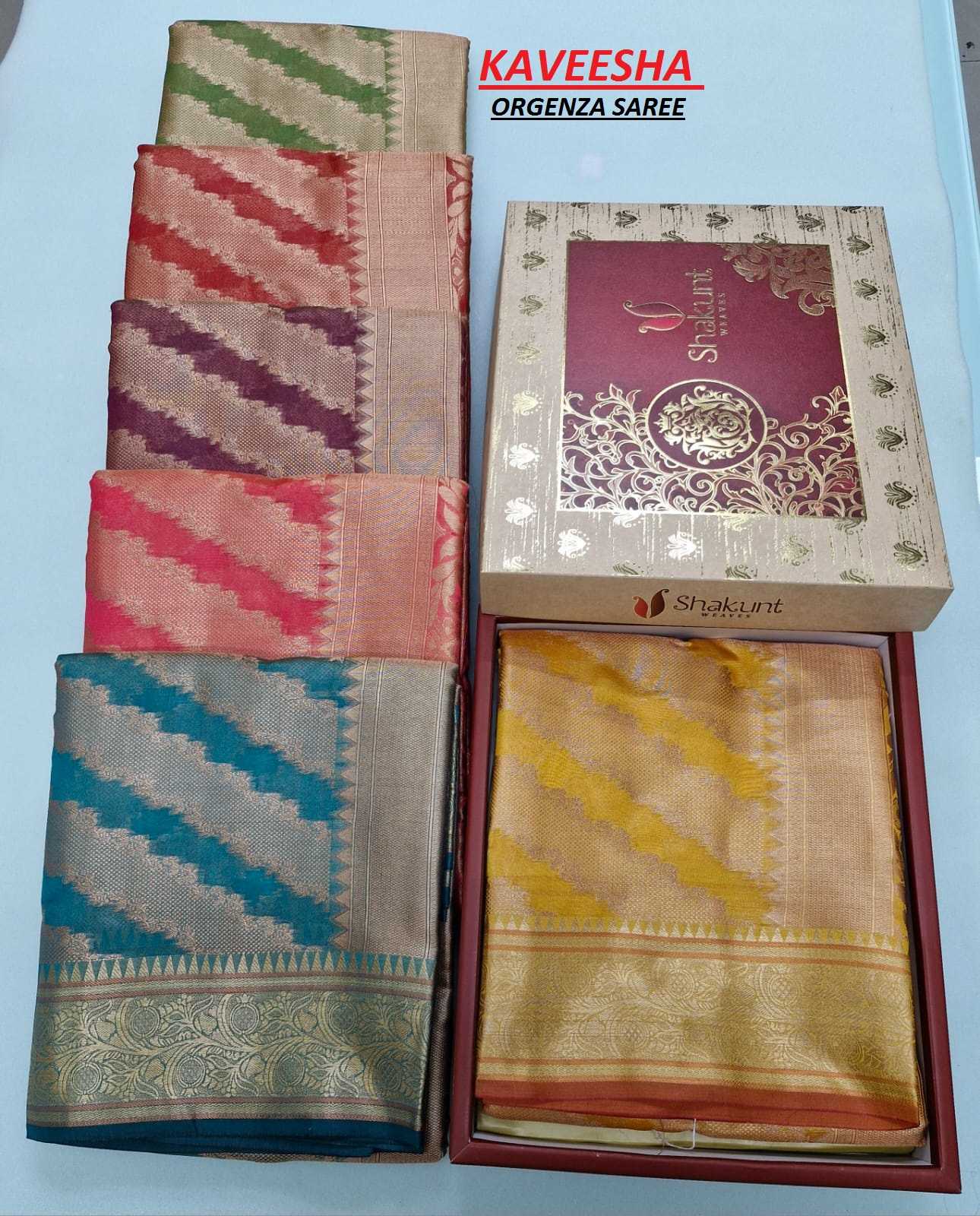 shakunt kaveesha organza pattern beautiful saree collection