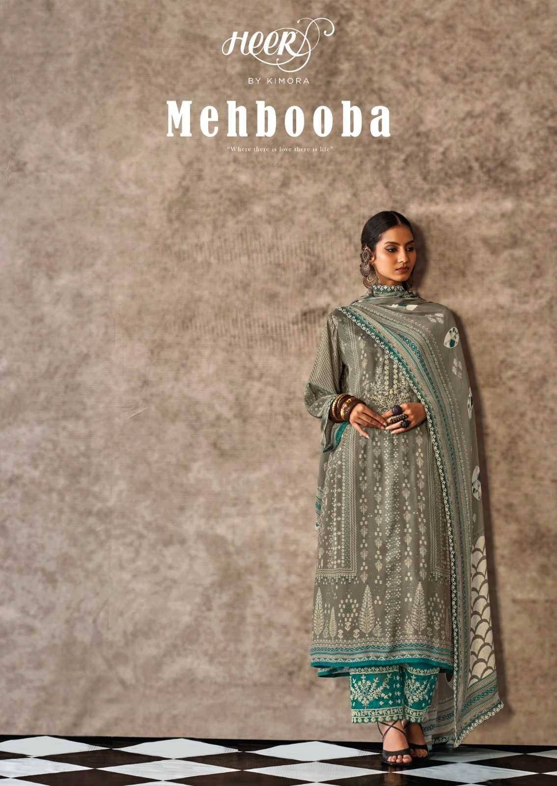 mehbooba by kimora muslin print embroidery work designer pakistani dress material 