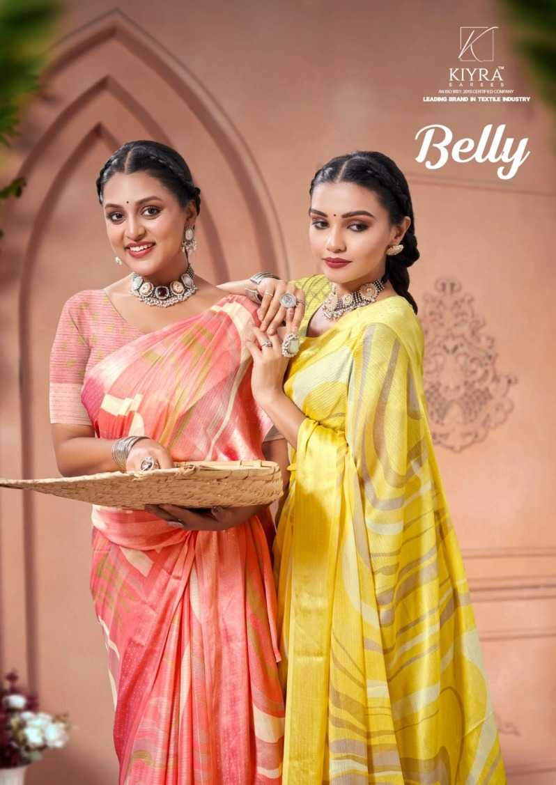 belly by kiyra saree fashionable shimmer saree with blouse