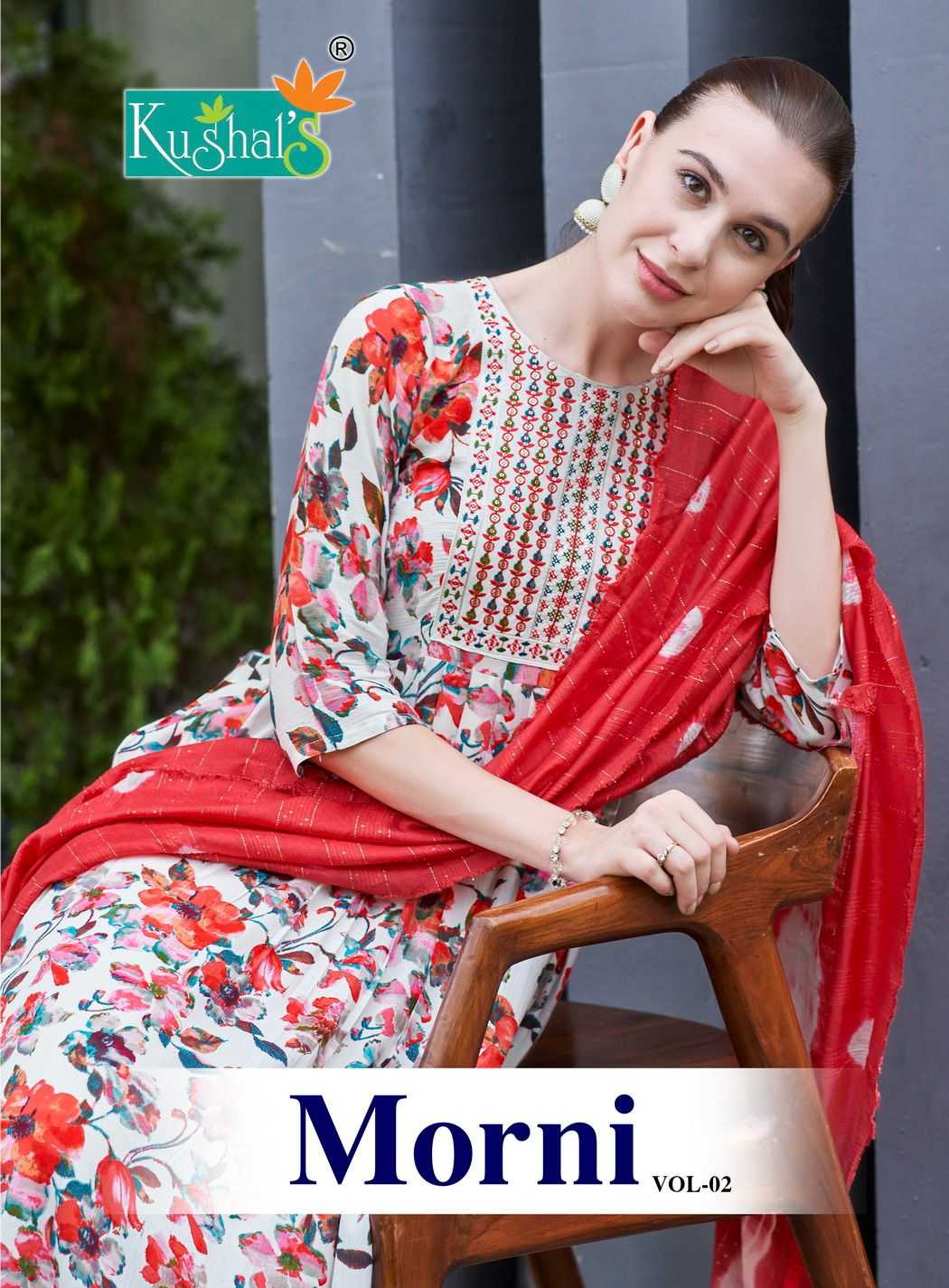 morni by kushal rinkle naira cut stylish design full stitch 3pcs dress