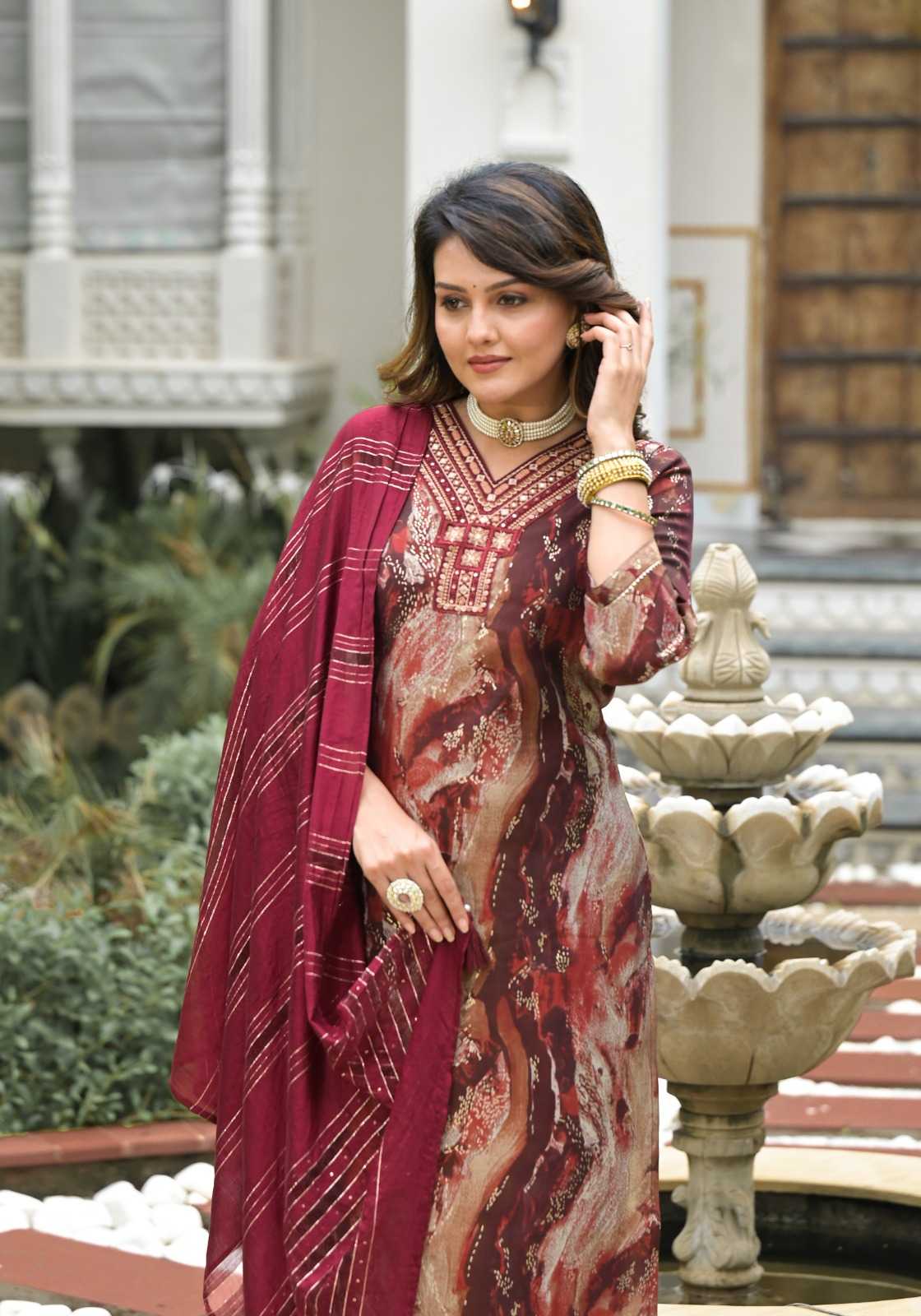 label khoj afgani modal silk readymade amazing work classic salwar suit 