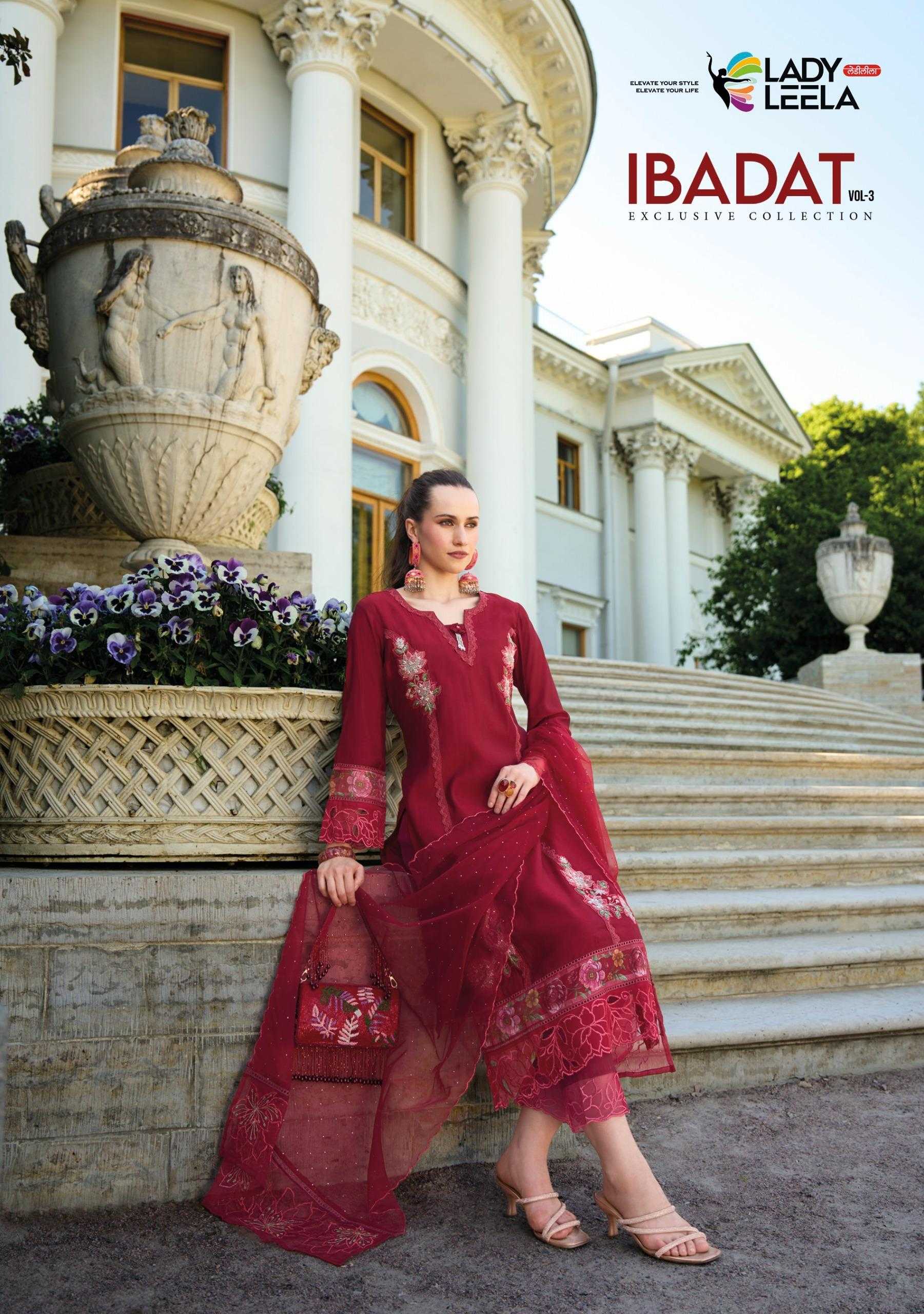 ibadat vol 3 by lady leela viscose silk elegant style full stitch salwar suit 